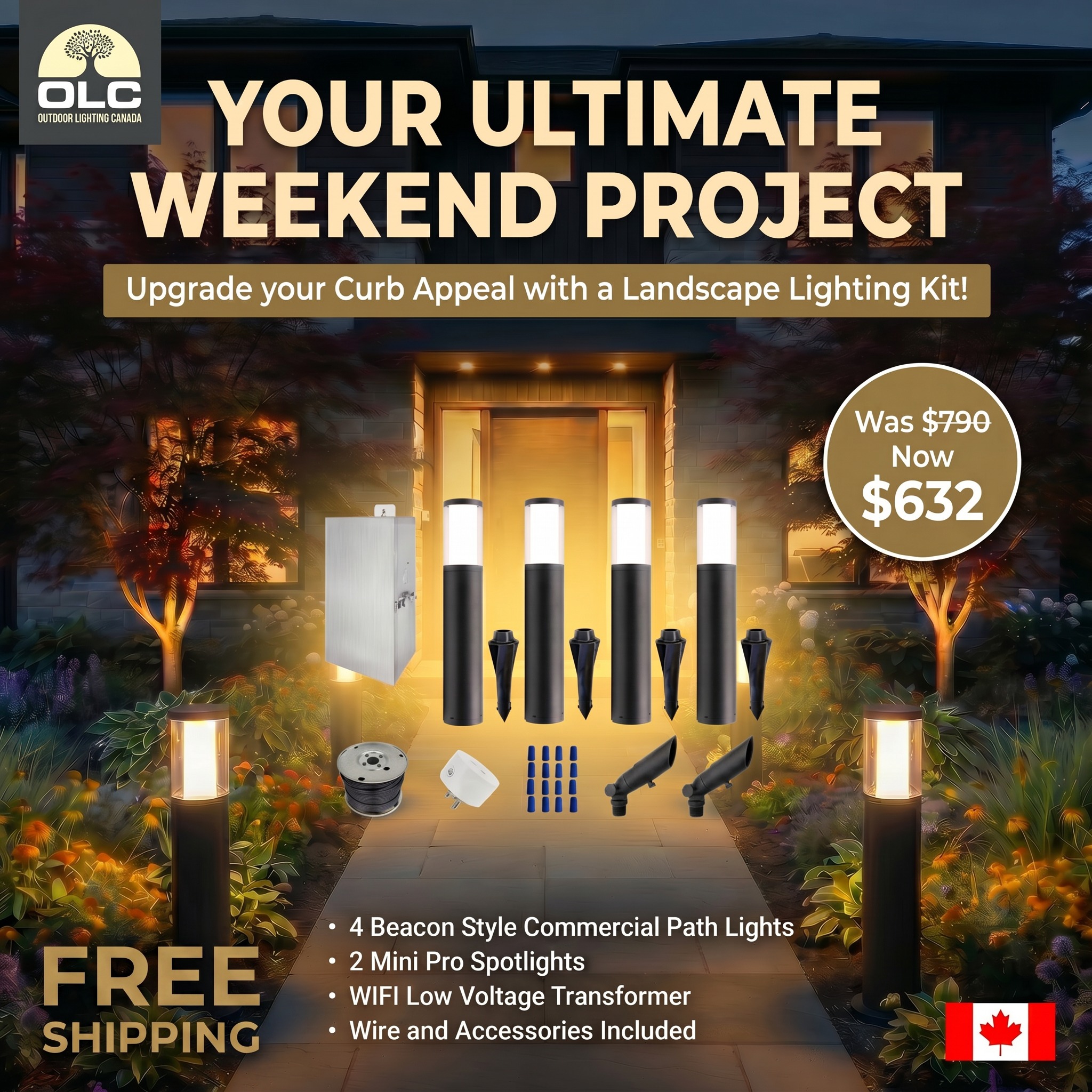 The BEACON 4 Commercial Path and Garden Kit combines modern chic with outstanding commercial quality to create a Landscape Lighting system to enjoy for years to come. Start installing the kit in the afternoon and start enjoying the same night!
💡100% Modular Kit can be expanded as you grow
💡Low Voltage Lighting for easy and safe installation (no experience necessary)
💡Ships from Canada FREE (no hidden fees)
If the Kit isn't exactly what you're looking for we also offer Free Design Services to create the system you're looking for.
#Landscapelighting #landscapelightingdesign #outdoorlighting #lowvoltagelighting