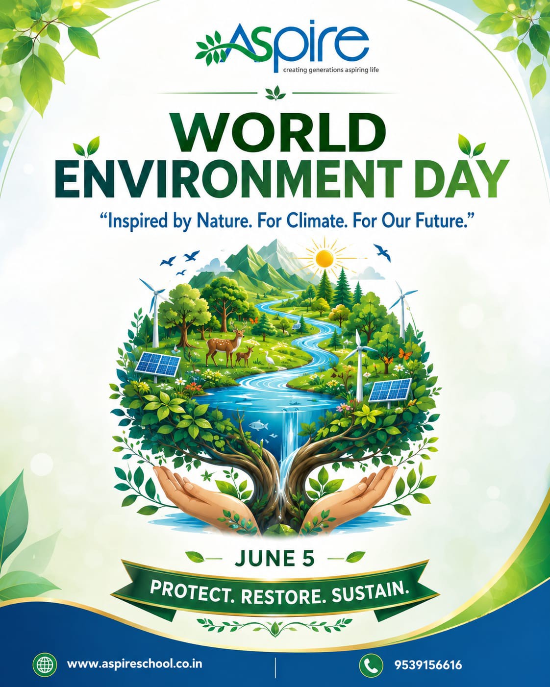 🌿 Every leaf tells a story. Every tree writes the future.
This World Environment Day, Aspire Residential Public School stands together to nurture a greener planet, inspire responsible choices, and sow the seeds of change in young hearts.
🌎 Today's care is tomorrow's clean air.
#WorldEnvironmentDay #AspireResidentialPublicSchool #GoGreen #EcoWarriors #CreatingGenerationsAspiringLife