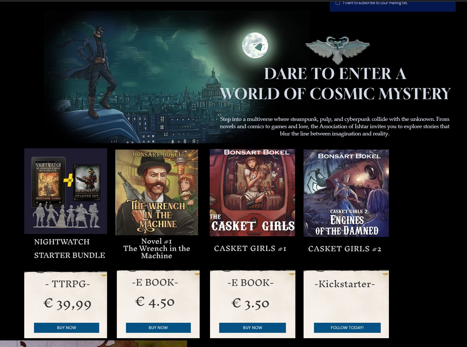 The Nightwatch webstore is open. ⚙️
You can now find digital starter bundles, character sheets, Fortune Card sets, quick-start tools, and more—all in one place.
And yes, there’s a discount:
👉 Use code RRF10 for 20% off
Take a look here:
https://www.associationofishtar.com
If there’s a bundle or product you’d love to see added next, let me know.
#NightwatchRPG #Steampunk #TTRPG #TabletopGaming #Worldbuilding #AssociationOfIshtar