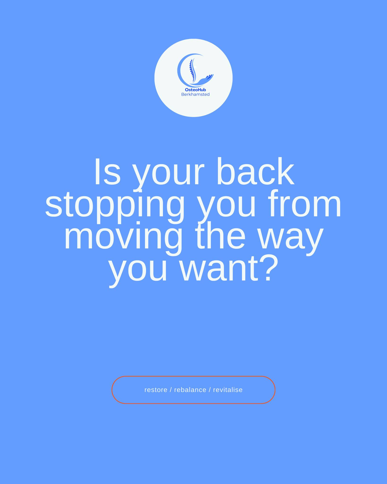 That “tight back” you keep ignoring is your body whispering before it has to shout.
When we catch back pain early, it’s often easier to ease tension, calm irritation and prevent your symptoms from becoming more persistent or disruptive. Gentle, hands-on osteopathic treatment can help restore freer movement, support your body’s own healing and give you simple, tailored advice for day‑to‑day life. Taking action sooner rather than later can mean fewer flare‑ups and more confidence in how your back will feel tomorrow.
If this sounds familiar, you’re not alone – and you don’t have to just put up with it. Tap the link in our bio to book at OsteoHub Berkhamsted.
#OsteoHubBerkhamsted #Berkhamsted #BackPainRelief
#SpineHealth #GentleOsteopathy
