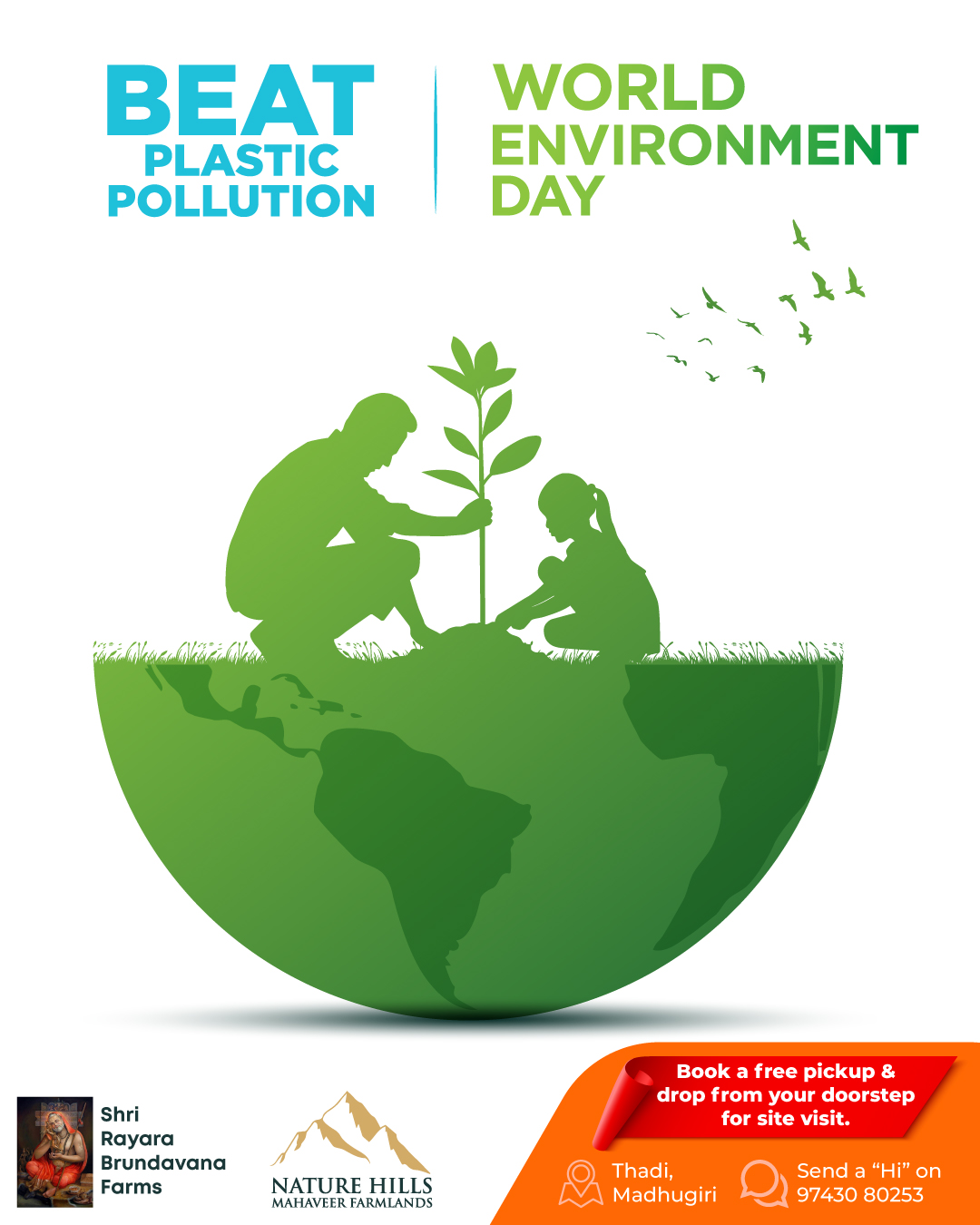 🌍🌿 World Environment Day 2026
Every tree planted today becomes a legacy for tomorrow.
At Nature Hills Mahaveer Farmlands, we believe true wealth is created when nature and progress grow together. Through thousands of fruit-bearing and high-value timber plantations, we are not only building greener landscapes but also creating sustainable opportunities for future generations.
🌳 40 Timber Trees in Every 6,000 sq.ft Plot
🍎 40 Fruit Bearing Plants in Every 6,000 sq.ft Plot
💧 Sustainable Irrigation Systems
🌿 Professionally Managed Green Ecosystem
This World Environment Day, let us celebrate the power of trees, the beauty of nature and the responsibility we all share in creating a greener future.
Because the best inheritance we can leave behind is a healthier planet.
🌱 Invest in nature. Grow with nature. Protect nature.
📍 Thadi Village, ID Halli, Madugiri Taluk, Tumakuru District
📲 Send a Hi on 97430 80253
#WorldEnvironmentDay #EnvironmentDay2026 #NatureHillsMahaveerFarmlands #GoGreen #PlantMoreTrees #GreenFuture #SustainableLiving #ManagedFarmlands #FarmlandInvestment #GreenWealth #EcoFriendly #NatureConservation #TreePlantation #SandalwoodPlantation #FruitOrchards #ClimateAction #NatureInspired #LandInvestmentIndia #SaveEnvironment #GrowWithNature