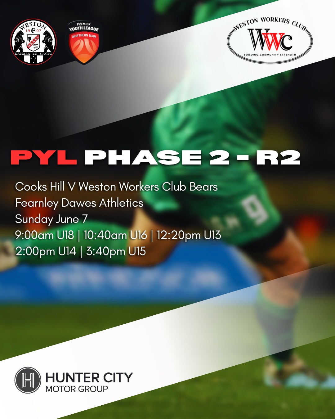 The @westonworkers Bears PYL teams travel this week and take on Cooks Hill in their PYL Phase 2, Round 2 matches at Fearnley Dawes Athletics Field.
#coyb
@westonworkers @huntercitymotorgroup
