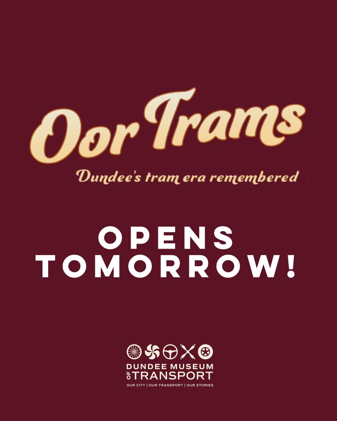 🚋✨ TOMORROW: Oor Trams opens at Dundee Museum of Transport
After months of research, restoration and preparation, the wait is almost over.
Tomorrow, we officially open Oor Trams: Dundee’s Tram Era Remembered - a brand-new exhibition celebrating the vehicles, people and stories that shaped Dundee’s tramway history.
From historic artefacts and photographs to rarely seen objects and the remarkable tower wagon that has recently undergone restoration work by our talented volunteers and a front reconstruction of a Dundee tram, the exhibition shines a spotlight on an era that helped keep Dundee moving for generations.
This exhibition would not have been possible without the dedication of our volunteers, who have spent countless hours researching, restoring, building displays and preparing exhibits behind the scenes. Their passion, skills and commitment can be seen throughout the exhibition.
Whether you remember Dundee’s trams yourself, have family connections to them, or simply want to discover an important part of the city’s history, we look forward to welcoming you from tomorrow.
📍 Dundee Museum of Transport, Market Mews
📆 8 June - 31 October
⏰ 10am - 4.30pm
🎟 Included with standard admission
#OorTrams #DundeeMuseumOfTransport #DundeeHistory #DundeeTrams #TransportHeritage