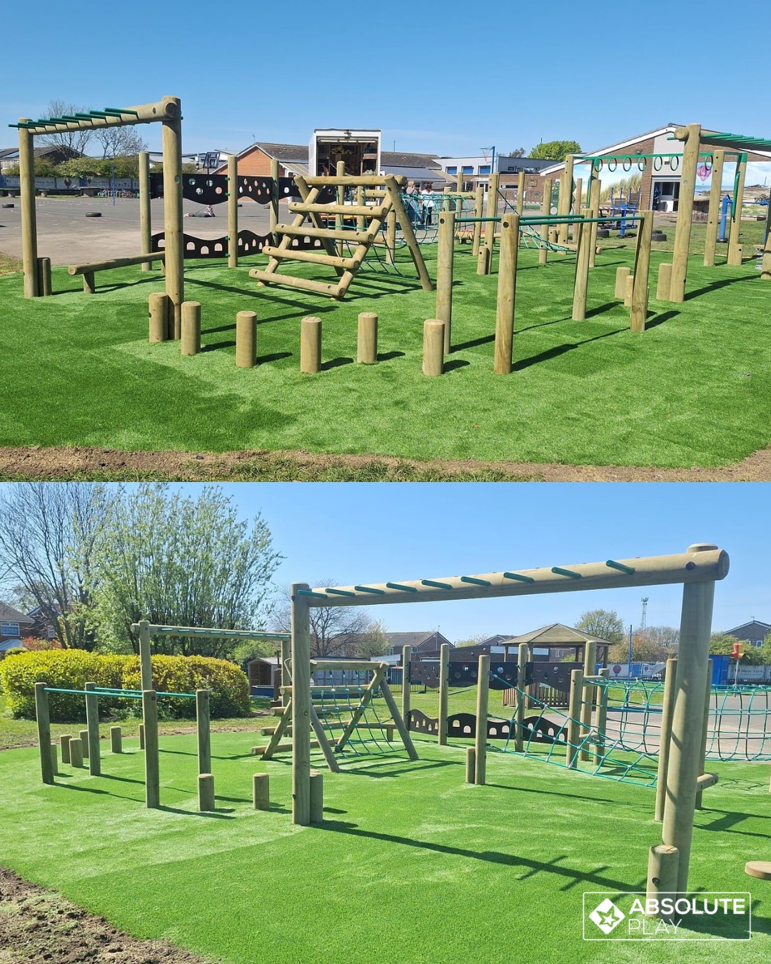 Swipe to see New York Primary School new play space 👉🌟
We removed and disposed of an old 15-year trim trail and tired all-weather surface before completely rebuilding the space with:
🌱 New artificial grass
🛡️ Shockpad surfacing
🔨 Reinstated MOT baseworks
💪 A brand new KS2 trim trail
🐵 TWO sets of monkey bars
Now, pupils have a safer, more exciting, and more challenging space for active play every day.
Thinking about upgrading your school playground? Book a free design and consultation with us today