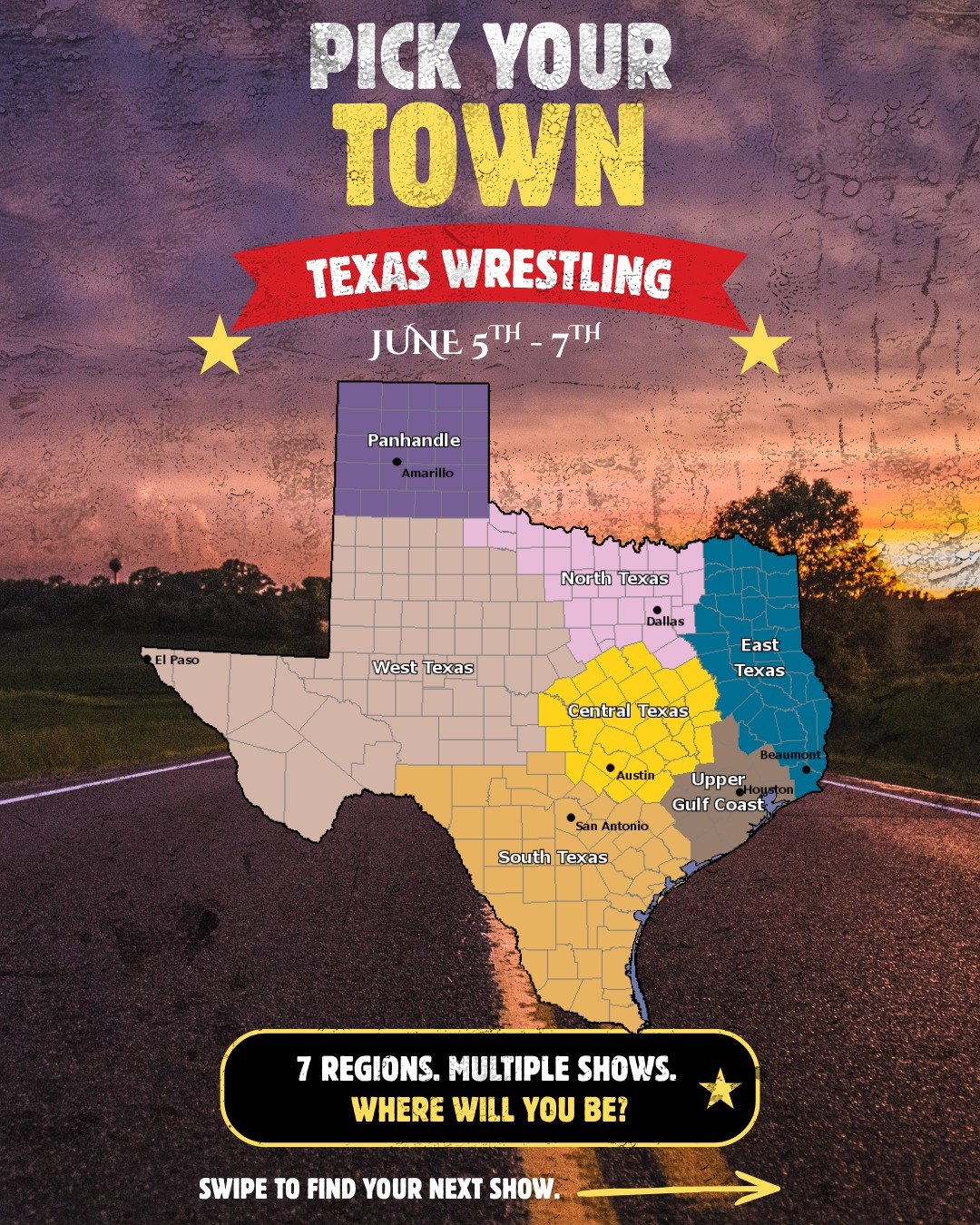 Rain’s rolling into Texas this weekend 🌧️ And while a few shows have already been rescheduled because of the weather, the Texas wrestling scene never stays down for the count.
There are still events happening all across the state this weekend, with plenty more that we may have missed.
If there’s a show near you: Support local wrestling. Support the wrestlers, crews, and promotions pushing through a stormy weekend to entertain fans.
And if we missed your event or rescheduled show:
Drop the flyer, city, promotion, and updated details in the comments so more fans can find you 🤝
Texas wrestling doesn’t stop when the clouds roll in.
More towns. More fights. More Texas.
#TexasWrestling #IndependentWrestling #SupportLocalWrestling