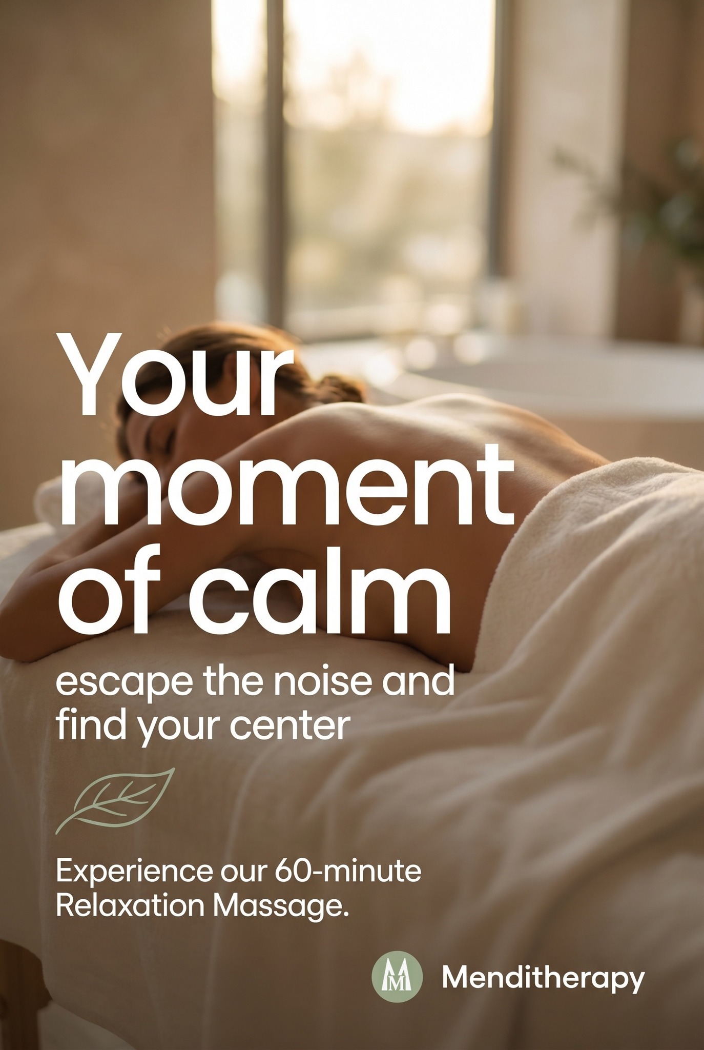 Escape the stress of everyday life and experience pure relaxation with a Menditherapy Relaxation Massage. Using gentle, soothing techniques, this treatment helps calm the mind, ease muscle tension, and promote a deep sense of well-being.
Take a moment for yourself and feel renewed from head to toe. Book your relaxation session today.
www.menditherapy.com/book-online?currency=CAD
#Menditherapy #RelaxationMassage #MassageTherapy #SelfCare #StressRelief #Wellness #RelaxAndRecharge #MindBodyBalance #Relaxation #BookNow