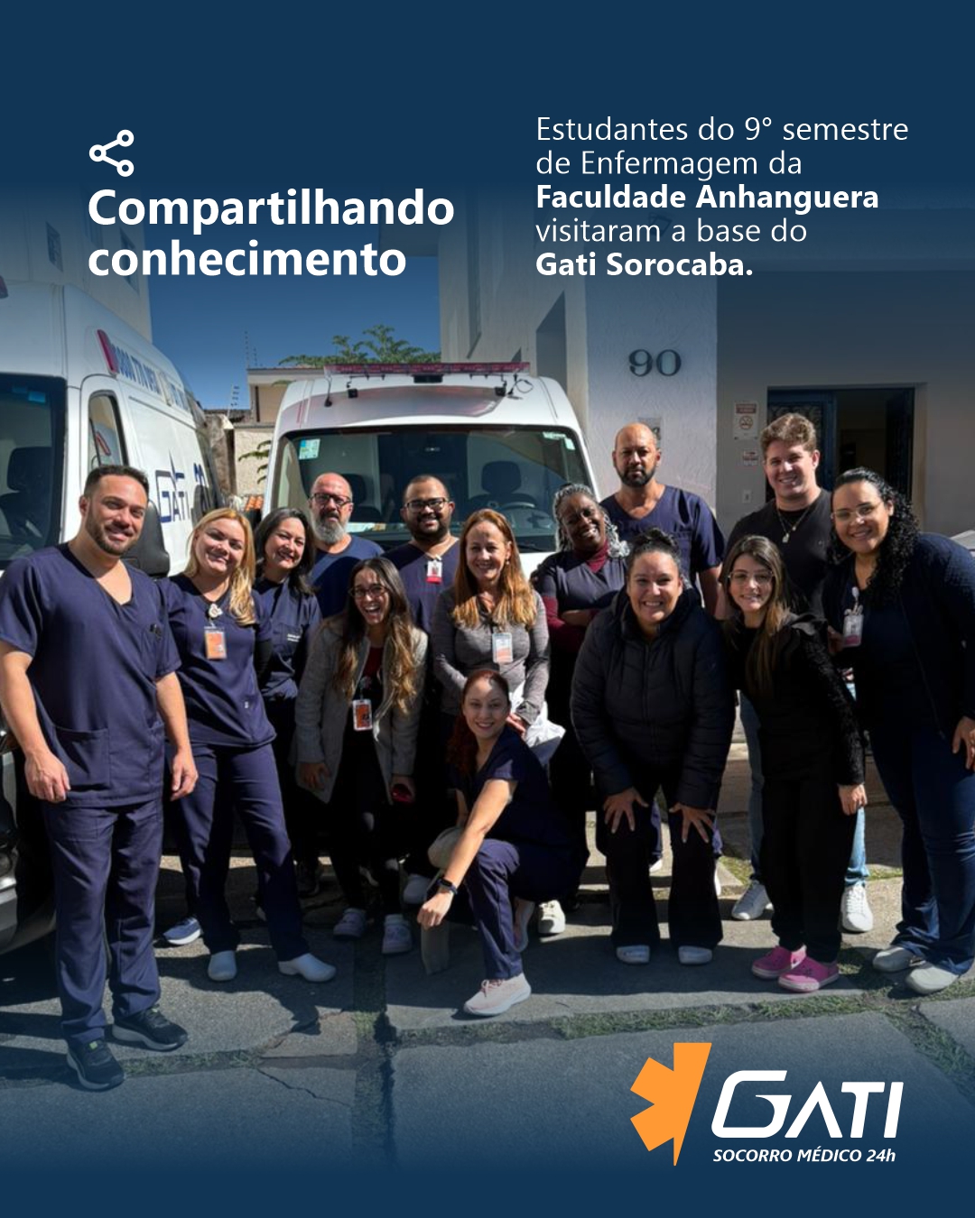 O Gati recebeu mais uma vez os estudantes do curso de Enfermagem da Faculdade Anhanguera de Sorocaba para uma visita à nossa base operacional.
Momentos como esse fortalecem a troca de conhecimento e aproximam os futuros profissionais da realidade do atendimento pré-hospitalar, da rotina operacional e da importância da preparação técnica na área da saúde.
Foi um prazer compartilhar experiências, estrutura e um pouco do nosso dia a dia com quem está se preparando para cuidar de vidas.
O Gati acredita que incentivar aprendizado e formação profissional também é investir no futuro da saúde.