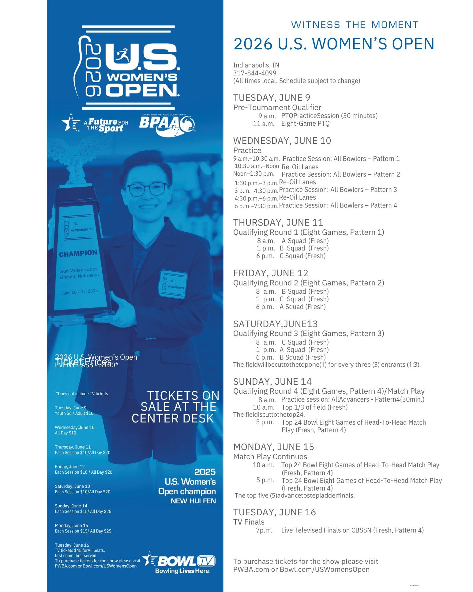 Make sure to take in all of the action at the 2026 U.S. Women's Open! 🏆
Competition will be June 9th-16th at Royal Pin Woodland! 🎳
Checkout more information on our website linked in our bio! 🔗