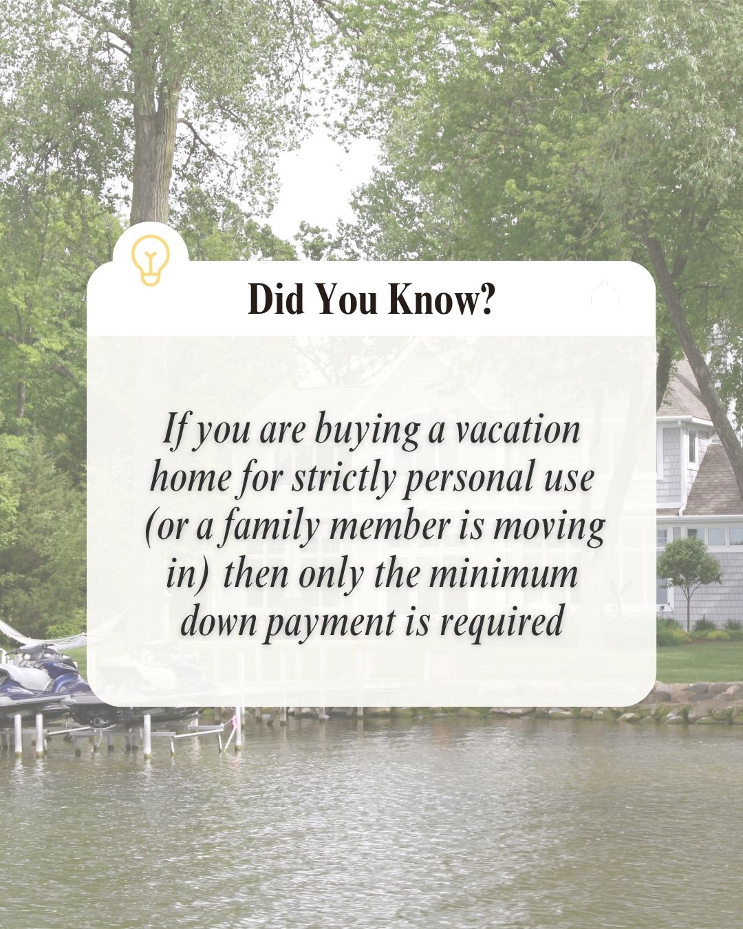 Have you been looking to buy a second home but don't have a 20% down payment available? You don't have to! If you are buying a second home for personal use or a family member is moving in, only the minimum down payment is needed! To see if you qualify, reach out to our team today!
Dominion Lending Centres-Mortgage Connection
Gert Martens- Mortgage Broker
gertmartens.ca