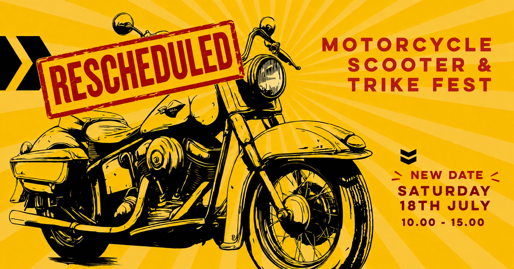📢 Important Update – Motorcycle, Scooter & Trike Fest 📢
Due to the weather, our Motorcycle, Scooter & Trike Fest has been rescheduled to Saturday 18th July.
We look forward to welcoming riders, enthusiasts, and visitors for a fantastic day celebrating all things two and three wheels!
🏍️ If you would like to take part and display your motorcycle, scooter, or trike, please get in touch to register your interest by emailing manager@dmoft.co.uk.
Please help us spread the word by sharing this post with fellow riders and clubs. We can't wait to see you there on 18th July!
#MotorcycleFest #ScooterFest #TrikeFest #MotorcycleCommunity #EventUpdate