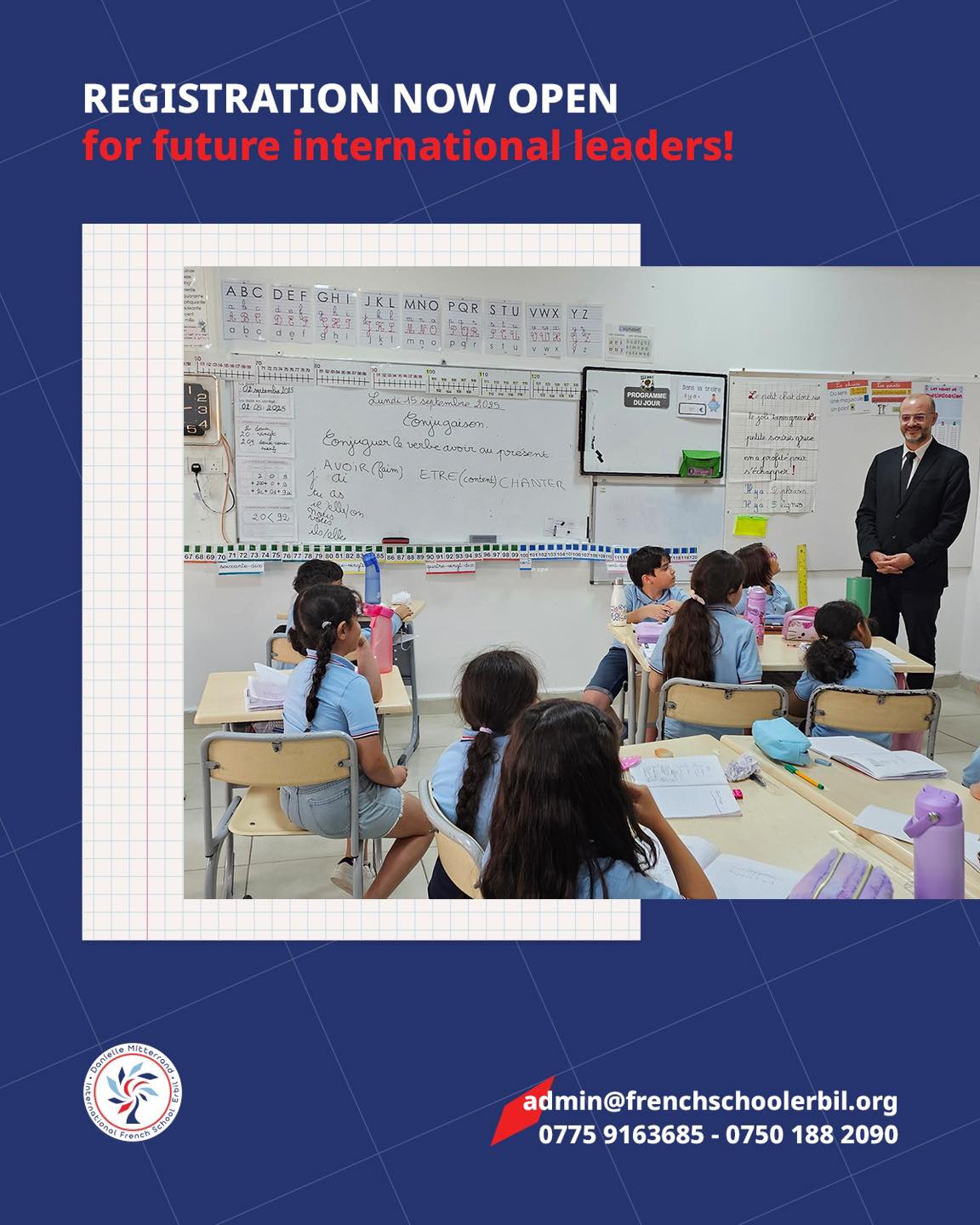 Registrations are now open for our new international program. Give your child the opportunity to learn, grow, and thrive in a dynamic multilingual environment. Have questions about admissions? Send us a message and our team will be happy to help.
-
Les inscriptions à notre nouveau programme international sont ouvertes ! Offrez à votre enfant l’opportunité d’apprendre, de grandir et de s’épanouir dans un environnement multilingue stimulant. Des questions sur les admissions ? N’hésitez pas à nous contacter ; notre équipe se fera un plaisir de vous aider.
-
التسجيل مفتوح الآن لبرنامجنا الدولي الجديد. امنح طفلك فرصة التعلّم والنمو والازدهار في بيئة ديناميكية متعددة اللغات. هل لديك أي استفسارات حول القبول؟ تواصل معنا وسيسعد فريقنا بمساعدتك.
-
ئێستا ناو تۆمارکردن کراوەیە بۆ پرۆگرامی نوێی نێودەوڵەتیمان. دەرفەت بدە بە منداڵەکەت بۆ فێربوون و گەشەکردن و گەشەکردن لە ژینگەیەکی فرە زمانی داینامیکیدا. پرسیارت هەیە سەبارەت بە وەرگرتن؟ نامەمان بۆ بنێرە و تیمەکەمان بە خۆشحاڵیەوە هاوکار دەبێت.
#GlobalEducation #InternationalEducation #DMI