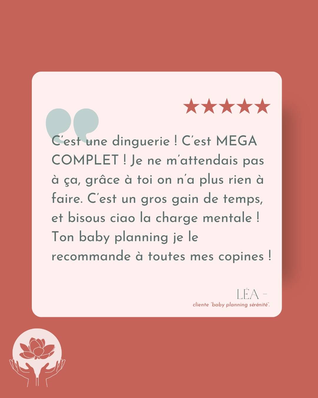 Quand j'ai lancé Sérénité, mon offre baby planning, j'avais peur que le mot « carnet de ressources » sous-vende ce que je fais vraiment 😅
Et puis Léa, ma première cliente, m'a écrit ça 👇
« C'est une dinguerie. Méga complet. T'as plus rien à faire si ce n'est appeler des pédiatres et prendre des rendez-vous et acheter les trucs. Tout est fait. Toutes les recherches, tous les numéros, toutes les refs sont là. »
« Je m'attendais à rien de spécial. Et quand j'ai ouvert les PDF j'étais scotchée. »
Concrètement 🌸 : je viens chez toi, j'écoute ta situation, et je travaille en amont pour TOI. Tu reçois ensuite :
📋 Ta liste personnalisée des essentiels (et de ce qu'il vaut mieux éviter)
📒 Ton carnet de ressources et contacts adaptés à ta situation
🧳 Ta check-list de valise prête à cocher
🎁 Ta liste de naissance prête à partager à tes proches
Pour arriver à la naissance avec moins de questions, et beaucoup moins de charge mentale <3
Merci Léa pour ta confiance 🤍
Première prise de contact gratuite → lien en bio !
#babyplanning #doulaparis #futursparents #chargementale #doulacharlie