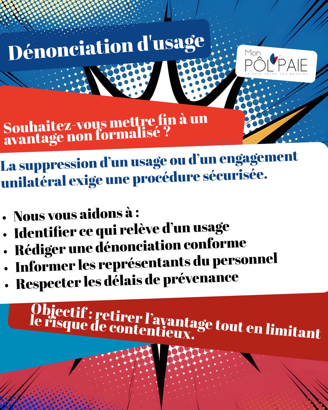 📣 Mon Pôl'Paie c'est aussi de l'accompagnement juridique!
💪 Nos expertises au service de votre gestion sociale!
📨 Episode 7: La dénonciation d'usage
----
hashtag#accorddentrprise
hashtag#gestionrh
hashtag#toulon
hashtag#monpolpaie
hashtag#entreprise