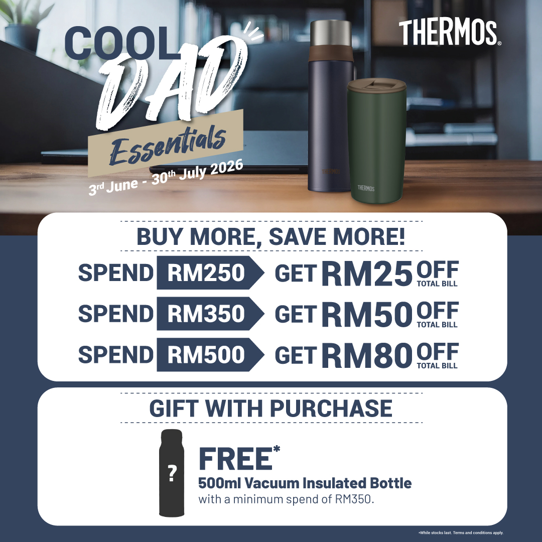 Father's Day is coming... and the last-minute shoppers are starting to panic 👀
Skip the usual gifts and get him something he'll actually use every day 💙
Shop at THERMOS this Father's Day and enjoy:
✨ Instant rebates up to RM80 with spending
🎁 FREE Gift with min. purchase of RM350
Exclusively available at:
📍 THERMOS Concept Store, Lot 223, Level 2, The Spring Mall, Kuching
📅 Now until 30th July
#thespringkch #FathersDay #EveryMomentJustRight #MyThermos #ThermosMY #ThermosMalaysia