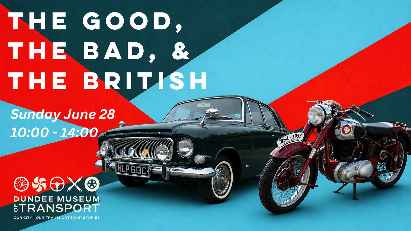 The Good, The Bad, & The British
Join us at Dundee Museum of Transport for our very first British vehicle gathering! As this is our inaugural event, it will be a smaller display, but we're hoping to grow it into an annual favourite.
We'd love owners of British cars and motorcycles to bring their vehicles along and help make the event a success. As a thank you, exhibitors will receive:
☕ Free tea or coffee
🥓 Free bacon roll
🎟️ Free entry to the museum
Let us know you're coming and email: manager@dmoft.co.uk
The event is included with normal museum admission, so visitors can enjoy the display at no extra cost.
Come along, admire some fantastic British machinery, meet fellow enthusiasts, and help us get this new event off to a great start!