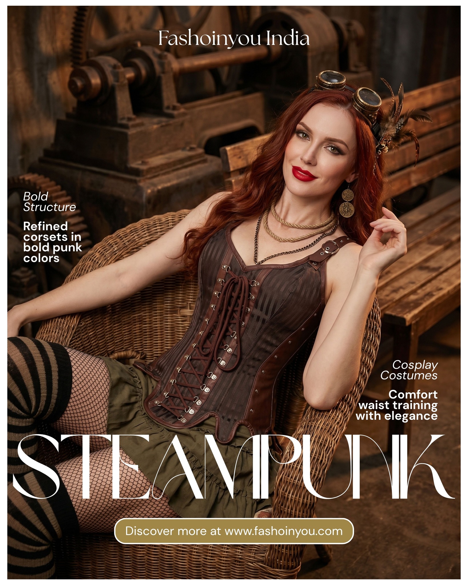 She doesn't blend in. She's built different. ⚙️✨
Step into a world where steel meets style — our Steampunk Overbust Corset is more than fashion, it's armour for the bold.
Crafted with premium leather & brocade, steel boning that actually shapes, and details that demand a second look. Wear it to a festival, a shoot, or just because you can.
🔗 Link in bio | Free worldwide shipping 🌍
Custom sizing available — made for your body.
#SteampunkVibes #CorsetStyle #SteampunkGirl #OverbustCorset #SteelBoned #WaistTrainingCorset #CosplayCostume #SteampunkCosplay #FashionYou #FashoinyouIndia #CorsetFashion #AltStyle #GothFashion #VictorianGoth #DarkAesthetic #IndieOutfit #BodyPositive #FestivalFashion #ComicConLook #BoldAndBeautiful #CorsetLove #SteampunkAesthetic #FashionBlogger #ReelsIndia #ExploreFashion