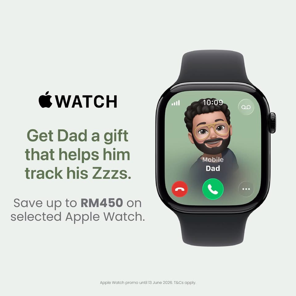 Gift Apple Watch this Father’s Day.
Save up to RM450 on selected Apple Watch. Enjoy up to RM100 extra savings when you pay with selected payment partners.
Promo valid until 13 June 2026. While stocks last. T&Cs apply.
🔗 Shop online: shop.urbanrepublic.com.my/collections/apple-watch
📍First Floor, Lot 112
#UrbanRepublicMY #AppleWatch #thespringkch