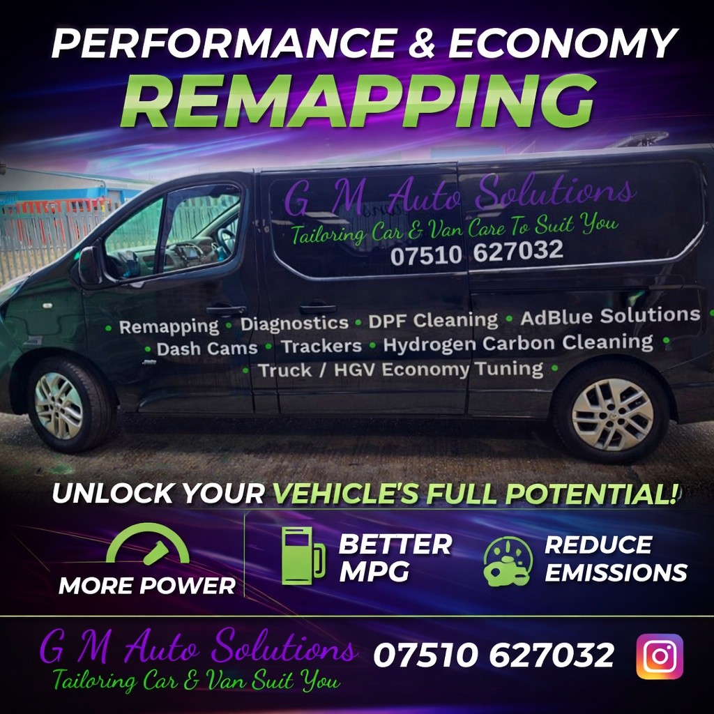🟪 Mobile Mechanic
🟩 Diagnostics
🟪 DPF Cleaning
🟩 AdBlue Diagnostics
🟪 Pre-Purchase Vehicle Inspection
🟩 Hydrogen Carbon Cleaning
🟪 Dash Camera Installation
🟩 Code Reading and Battery Health Check
🟣 Stage 1 - Perfect for Towing and Power
🟢 Economy Map - Improve MPG return
🟣 Gearbox Tuning
🟢 Launch Control
🟣 DPF
🟢 EGR
🟣 AdBlue/SCR
🟢 Intake Swirl Flaps
🟣 Hydrogen Carbon Cleaning
🟢 Immediate and noticeable results
🟣 Remove carbon from within the cylinder
🟢 Clean injector nozzle of carbon blockages
🟣 EGR and intake cleaning
🟢 Improve MPG
🟣 Smoother gear changes and acceleration
🟢 Prevent carbon related failures
🟣 Reduce emmissions
🟢 Release sticky turbo veins
🛞 I Come To You! 🛞
💳 Card , Cash or Bank Transfer 💸
⏳️ 3 or 4 Month Payment Plan ⌛️
📋 Fully Insured 🗄
👩🔧 Female Technician 👩🔧
✅️ Genuine Authorised Tools ☑️
🚗 Car, Van & Truck Tuning 🚚
📍 Norfolk & Suffolk 🗺
07510 627032
info@gmautosolutions.co.uk
#Remapping #ECUtuning #Alientech #Kess3 #HydrogenCarbonCleaning #CarbonCleaning #ECUtuning #AdBlue #SCR #EGR #ForteTreatments #DPF #DPFcleaning #OnCarClean #Diesel #CodeReading #Diagnostics #Topdon #GreatYarmouth #Lowestoft #Gorleston #Bradwell #Beccles #Acle #Norwich #FemaleMechanic #FemaleTech #MobileMechanic