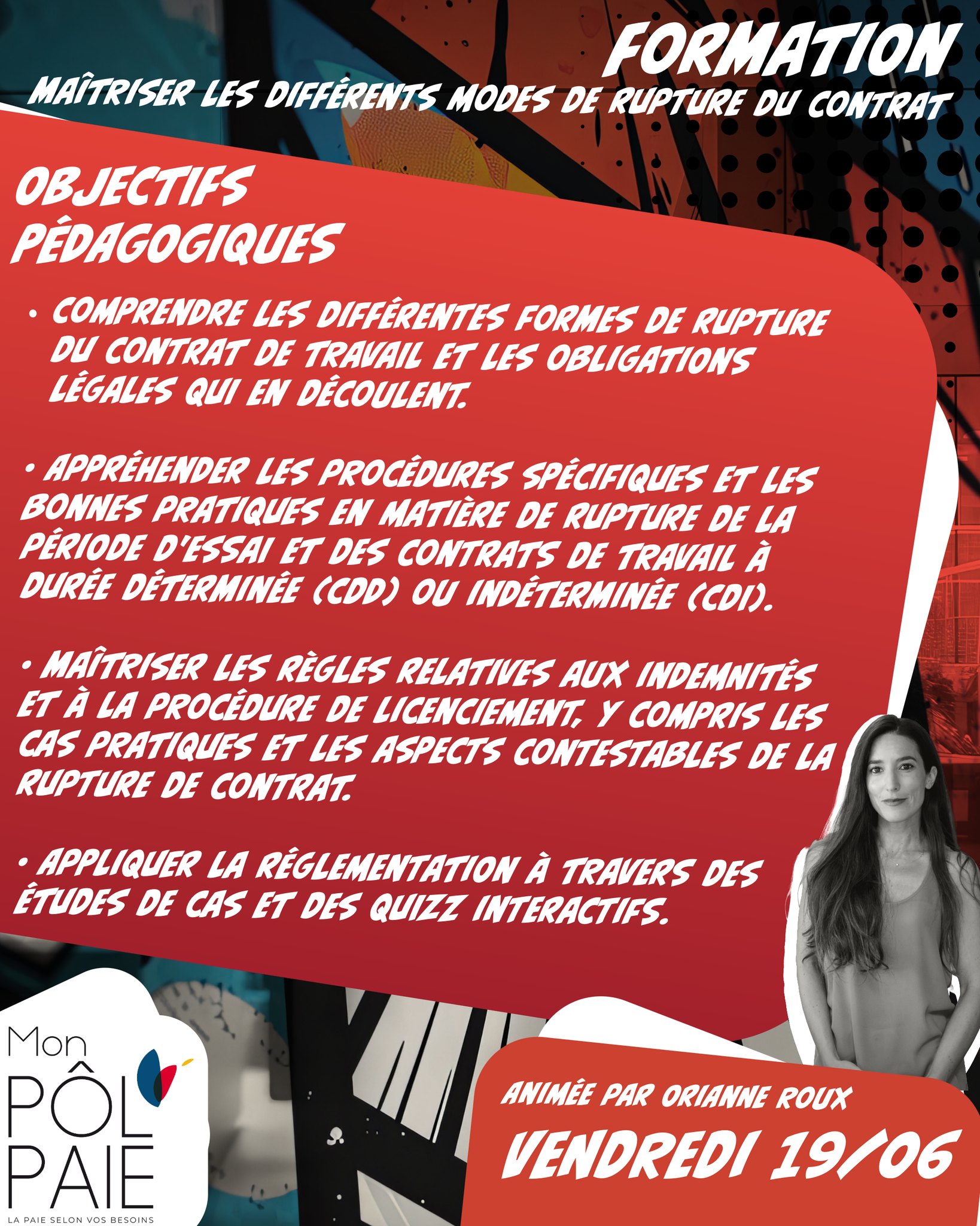 📚Dernière formation de la saison!
🧐Maitriser les différents modes de rupture de contrat.
🖊Détails et inscriptions sur : https://www.mpp-formation.com
____________
#toulon #formation #qaliopi #formationcertifiee #contratdetravail