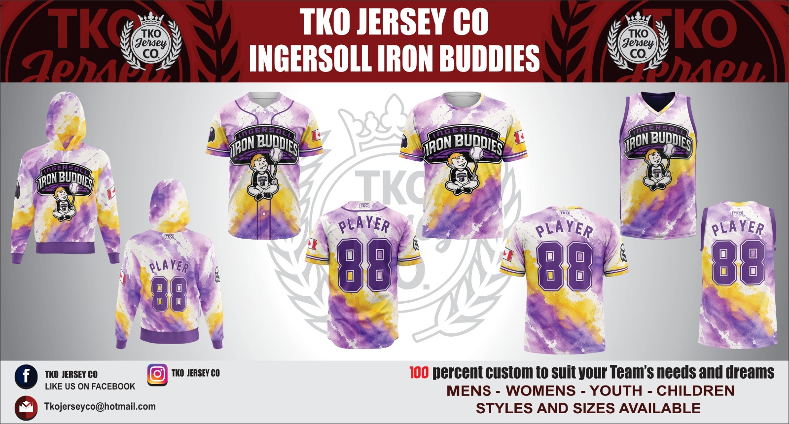 Nobody in the league has this. Nobody.
The Ingersoll Iron Buddies walked in and said "give us something they'll talk about in the parking lot." Done.
If your team is tired of looking like everyone else, DM us. We don't do generic.