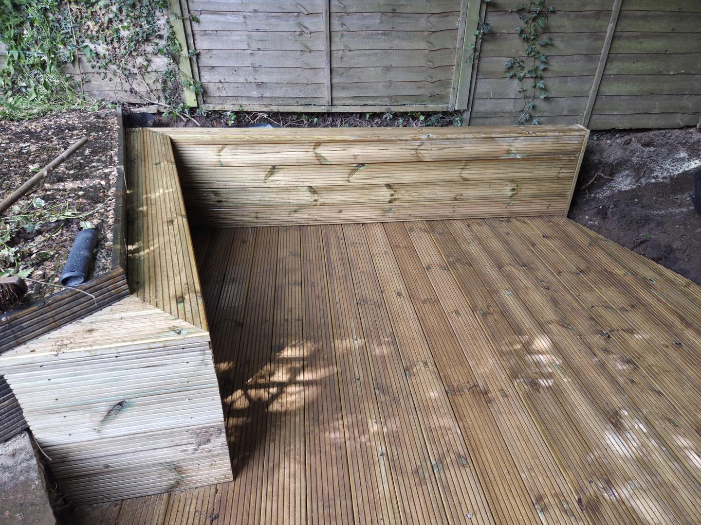 Decking area constructed for hot tub — Edinburgh