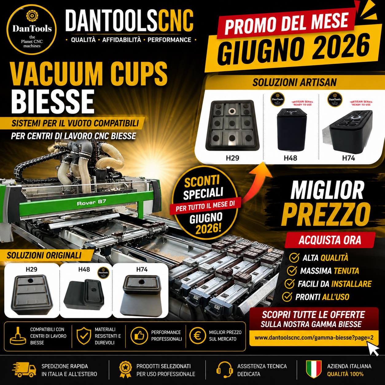 🚨 PROMO GIUGNO 2026 ATTIVA! 🚨
Hai una CNC BIESSE e vuoi ridurre i costi di manutenzione?
Da DanToolsCNC trovi:
✅ Ventose come le originali
✅ Soluzioni compatibili H29 - H48 - H74
✅ Ricambi pronti a magazzino
✅ Qualità professionale
✅ Spedizione rapida
🔥 Per tutto il mese di GIUGNO sono attive offerte speciali su numerosi articoli della gamma BIESSE.
Non aspettare il fermo macchina per sostituire i componenti usurati!
👉 Scopri tutte le offerte:
https://www.dantoolscnc.com/gamma-biesse?page=2
📦 Spedizioni in tutta Italia e all’estero.
📞 Per informazioni scrivici in privato.
#Biesse #CNC #Woodworking #VacuumPods #DanToolsCNC #planetcncmachines #falegnameria