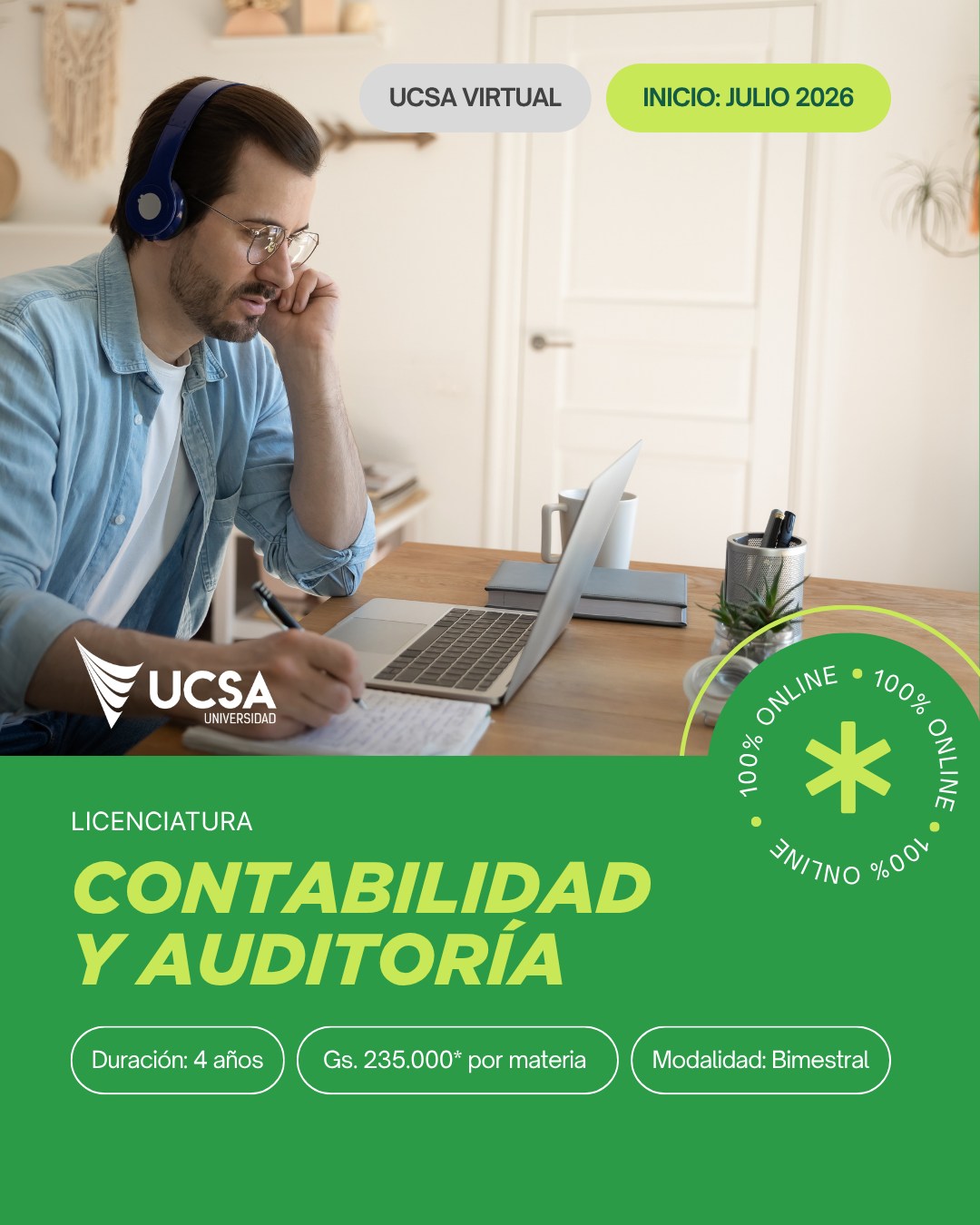 🚀 Impulsá tu futuro profesional con nuestras carreras virtuales del área empresarial.
Estudiá desde donde estés, organizá tus tiempos y preparate para los desafíos del mundo laboral con una formación de calidad.
📚 Convocatoria Julio 2026
✅ Contabilidad y Auditoría
✅ Administración de Empresas
✅ Comercio Internacional y Administración Aduanera
Tu próxima meta profesional comienza hoy.
¡Inscripciones abiertas!
#UCSA El futuro está en tus manos 🙌