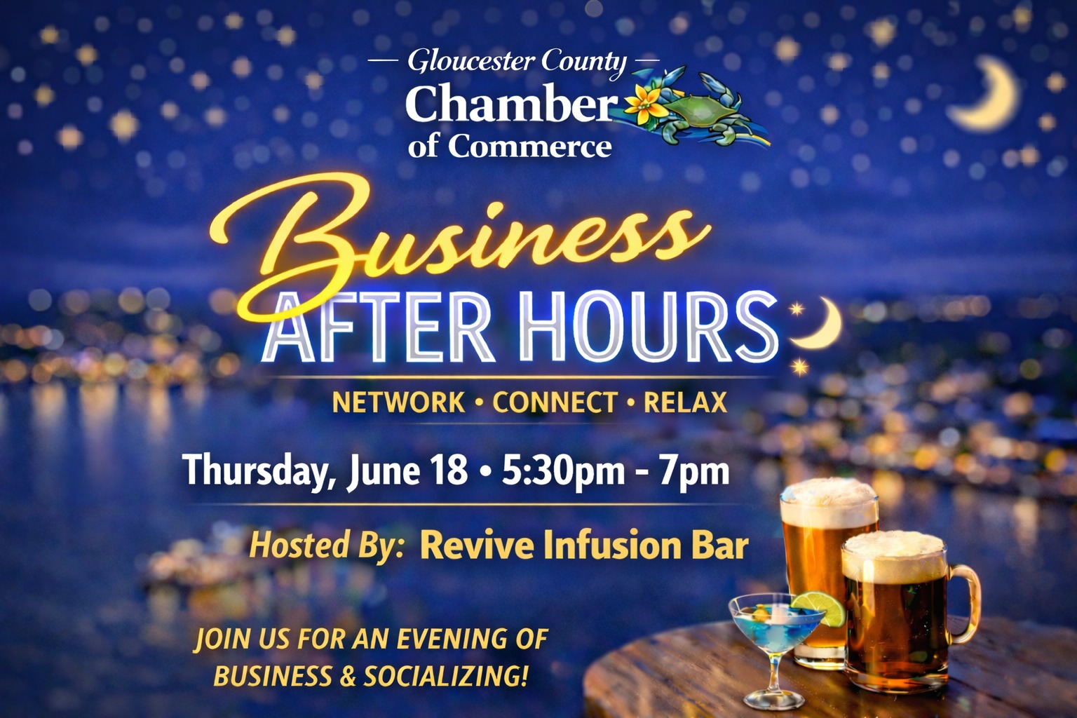 🚨 Tonight's the Night! 🚨
Join us this evening for Business After Hours at Revive Infusion Bar!
If you've been meaning to get more involved, make new connections, or simply spend time with fellow Chamber members, this is the perfect opportunity.
📅 Tonight
⏰ 5:30 PM – 7:00 PM
📍 Revive Infusion Bar
✨ Meet local business owners and professionals
✨ Build relationships that can lead to new opportunities
✨ Learn more about fellow Chamber members
✨ Enjoy a relaxed and welcoming atmosphere
Whether you're a networking pro or attending for the first time, you'll find friendly faces and great conversations waiting for you.
Bring your business cards, bring a friend, and come help us make this a fantastic evening for Gloucester's business community!
💙 See you tonight!
#BusinessAfterHours #GloucesterCountyChamber #Networking #SupportLocalBusiness #GloucesterVA #ChamberStrong #ConnectGrowThrive #ReviveInfusionBar #SeeYouTonight