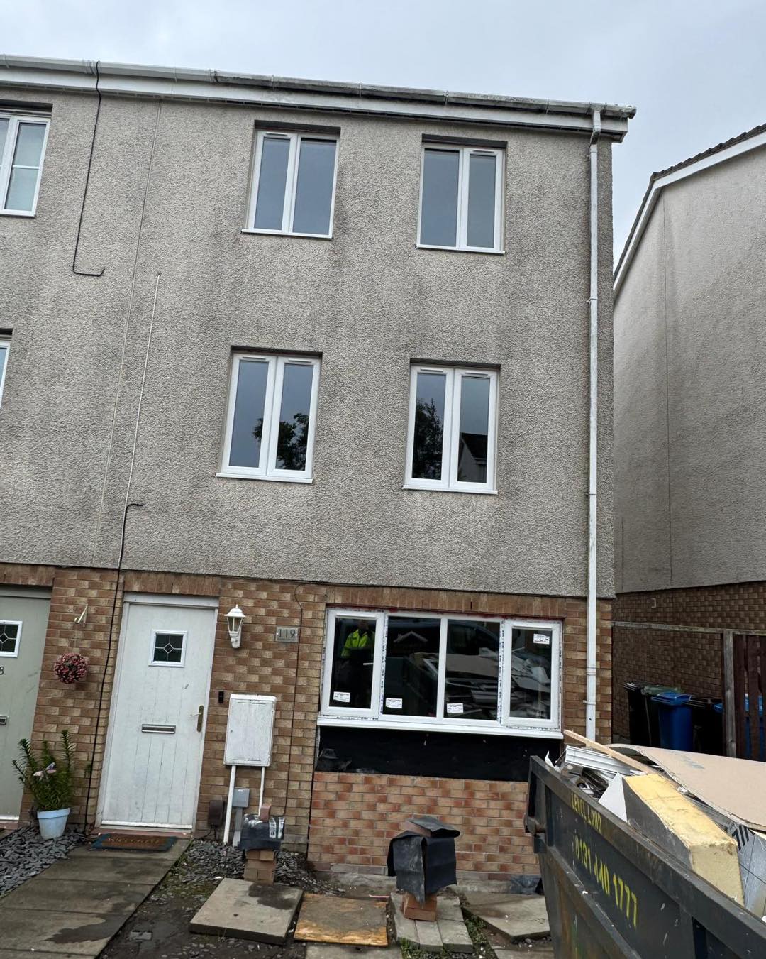 All windows being replaced while we carry out a garage conversion on this property — Livingston