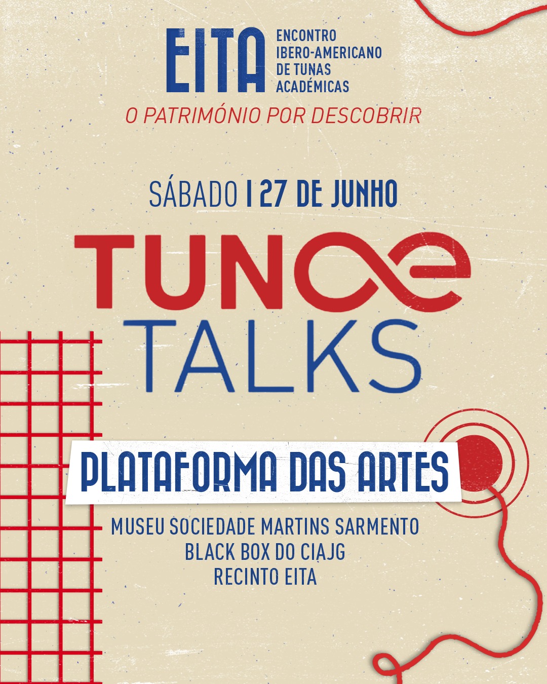 O que acontece quando a tradição encontra a inovação?
No segundo dia das TunaeTalks, o debate centra-se no futuro dos festivais de tunas, nas redes internacionais e nas novas formas de valorizar e comunicar esta expressão cultural.
O programa inclui ainda a inauguração da exposição "Tuna: Matriz Ibérica, Identidade Global" e uma conversa com autores que transformaram o universo da Tuna em literatura.
Mais do que um festival, o EITA é também um espaço para pensar a cultura.
📍 Plataforma das Artes & Museu Sociedade Martins Sarmento
#eita #vEita #eita2026