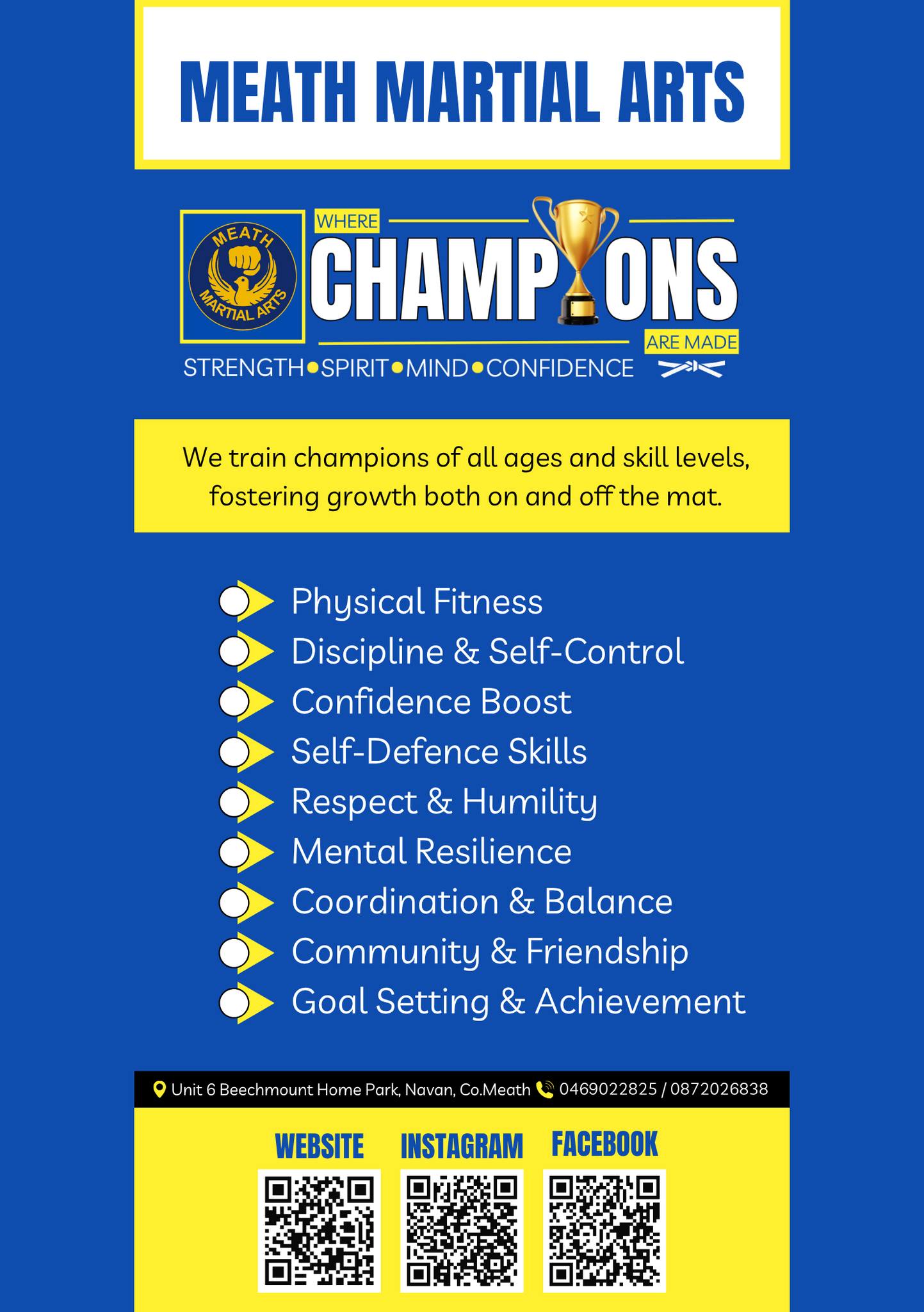 Meath Martial Arts has been operating since 2012. In the meantime, we have coached many children and adults. We have coached several Irish champions and a few European champions. However, each individual child or adult is equally important. Classes start from age 3-4 up to adult. You can book a free trial at https://www.meathmartialarts.ie/karate or call Adrian at 0872026838 for details.