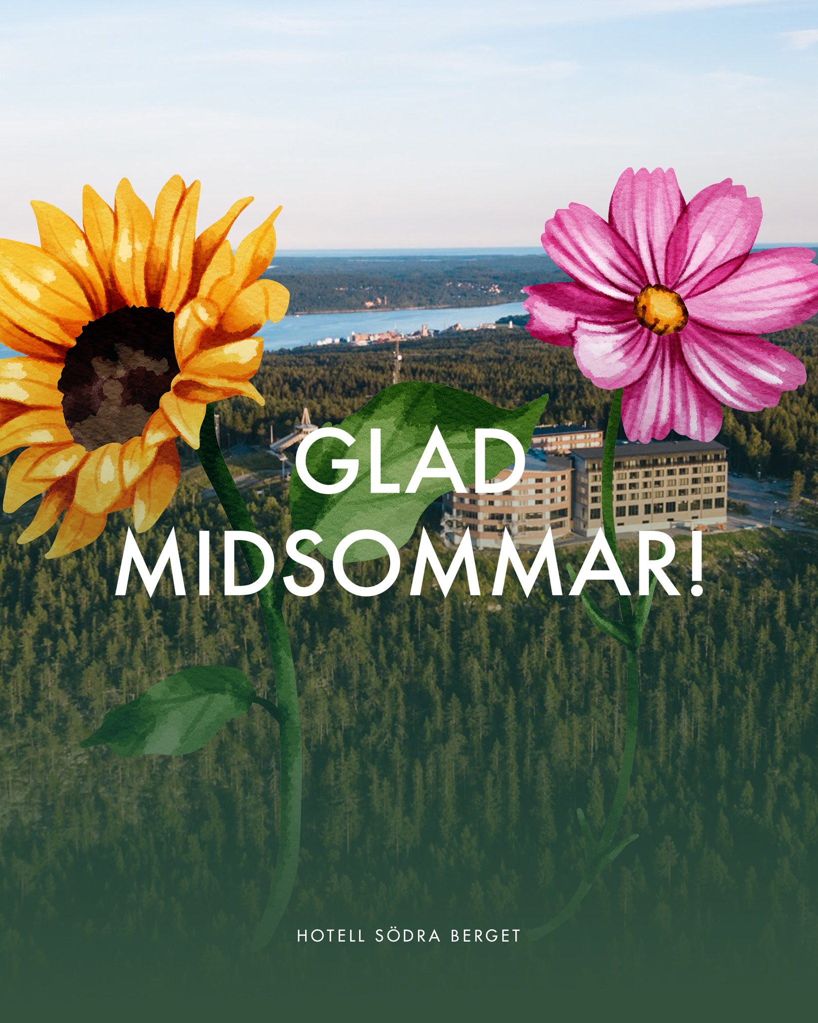 🌼 Glad midsommar från oss på Hotell Södra Berget! 🌼
Vi önskar alla en riktigt härlig midsommar fylld av skratt, god mat, ljusa kvällar och tid tillsammans med nära och kära.
Sommaren är äntligen här, och vi ser fram emot att välkomna både nya och återkommande gäster till berget för avkoppling, goda smaker, spa och fantastiska vyer över Sundsvall.
☀️ Är det dags att planera sommarens semester? Upptäck våra sommarerbjudanden och boka din vistelse på sodraberget.se/sommar.
Njut av midsommarhelgen och ta hand om varandra! 💚