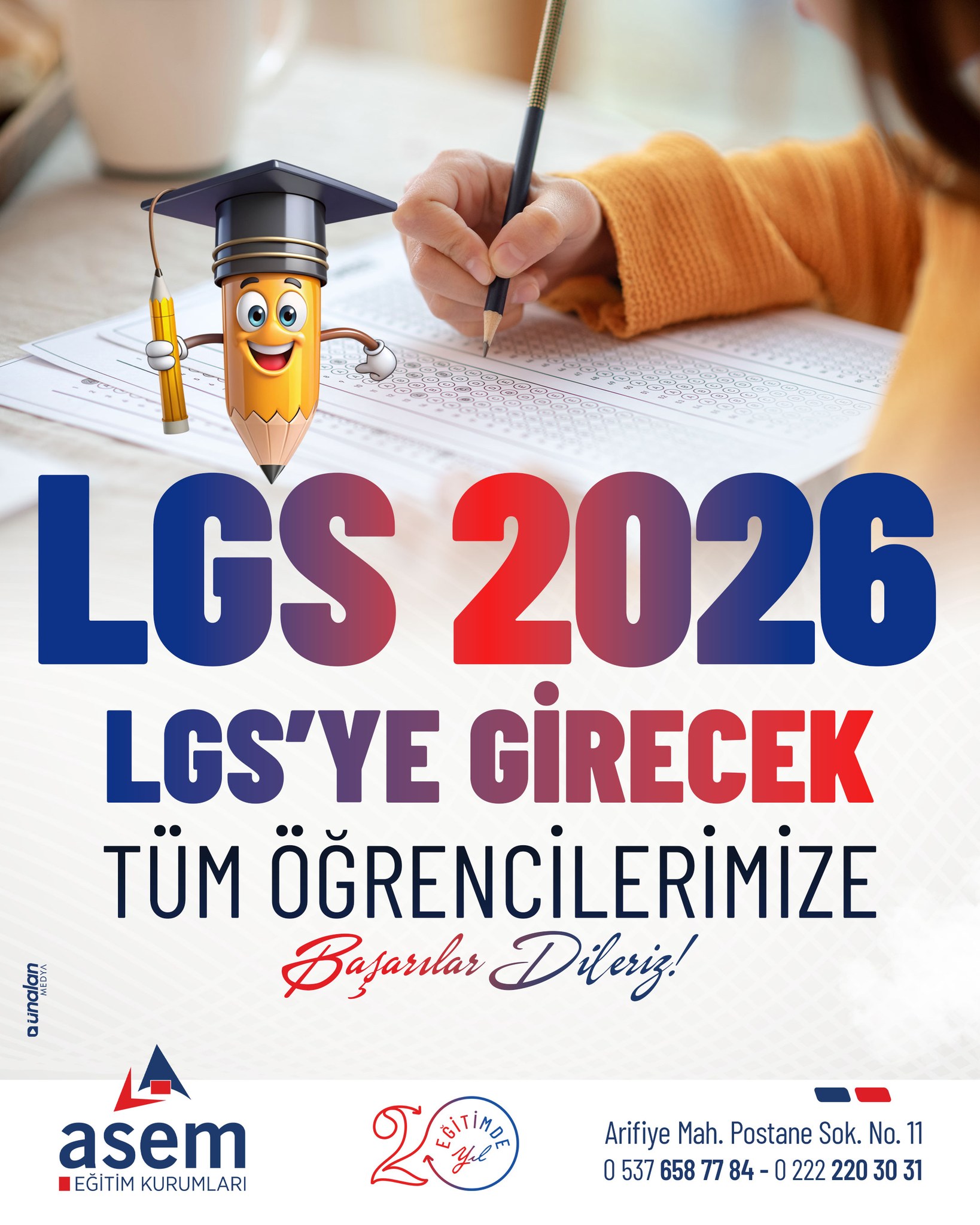 LGS 2026’ya girecek tüm öğrencilerimize başarılar dileriz. 🎯
Uzun bir hazırlık sürecinin ardından şimdi emekleri gösterme zamanı…
Sınav anında sakin kalın, zamanı doğru yönetin ve kendinize güvenin.
Unutmayın; bu sınav yalnızca bilginizi değil, dikkatinizi, sabrınızı ve kararlılığınızı da ölçer.
Tüm öğrencilerimizin emeklerinin karşılığını aldığı, hedeflerine bir adım daha yaklaştığı güzel bir sınav olmasını dileriz.
Başarılar çocuklar! 🌟