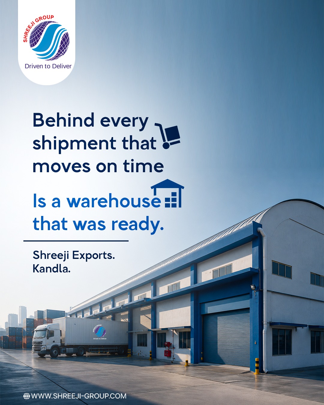 Efficient warehousing keeps goods moving without delays. At Shreeji Group, organized storage, quick handling, and reliable logistics support help ensure shipments are ready when your business needs them.
- - - - -
Website: www.shreeji-group.com
Mobile: +91 9719912323.
Email: marketing@shreeji-group.com
- - - - -
#ShreejiGroup #Warehousing #LogisticsSolutions #SupplyChain #DrivenToDeliver
