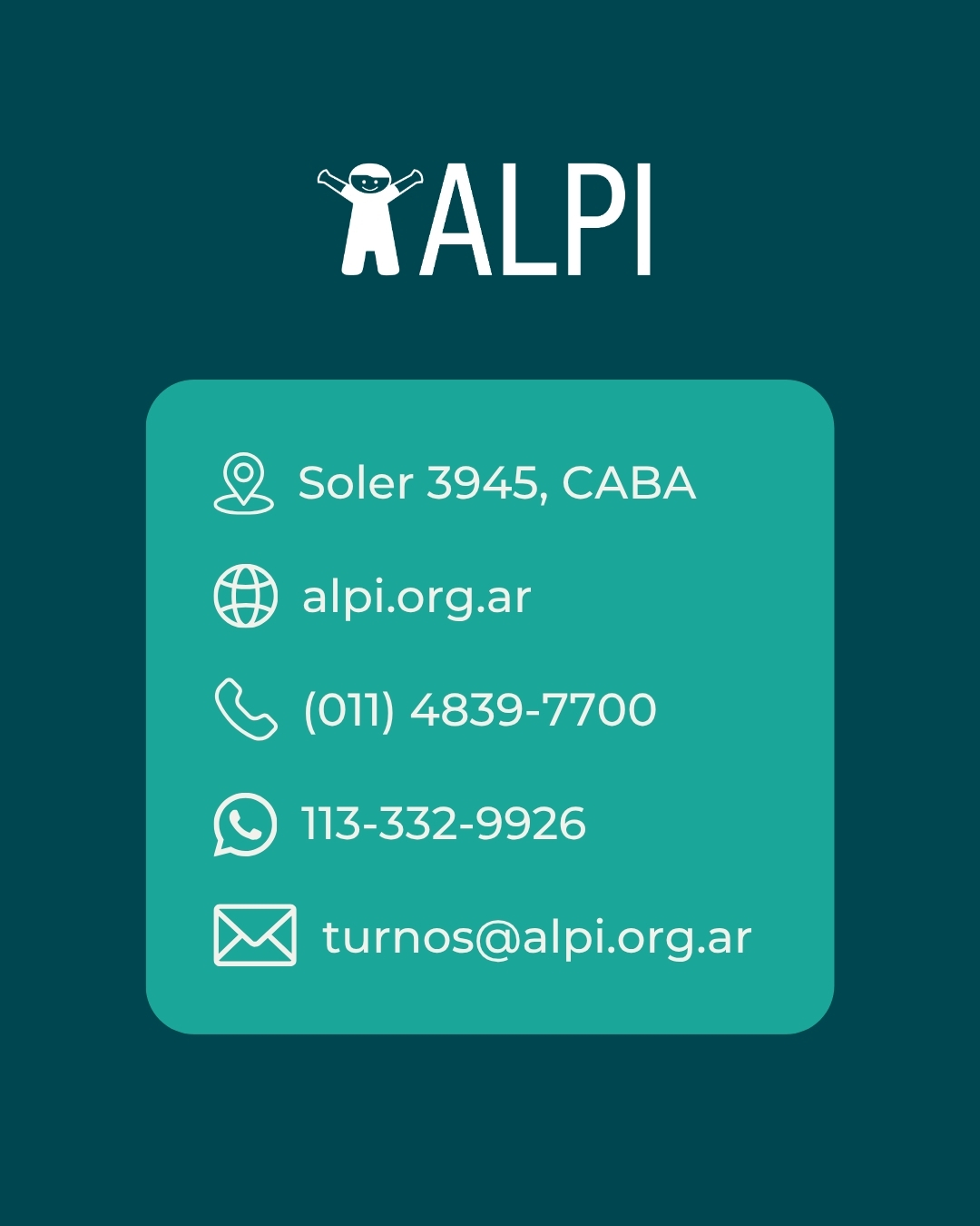 💙 Cada persona con ELA atraviesa un recorrido diferente.
La información, el acompañamiento y el abordaje interdisciplinario son fundamentales para acompañar cada etapa de la enfermedad.
En ALPI trabajamos junto a personas con enfermedades neurológicas, brindando rehabilitación y atención integral según las necesidades de cada paciente.
📍 Soler 3945, CABA
📞 (011) 4839-7700
📲 113-332-9926
📧 turnos@alpi.org.ar
#ELA #EsclerosisLateralAmiotrófica #DíaMundialDeLaELA #Neurología #Rehabilitación #ALPI