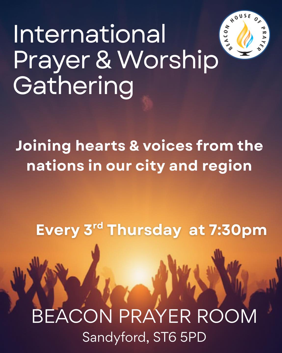 Tonight!
If you are in the area and would love to join the nations in prayer. You’d be welcome to join us!