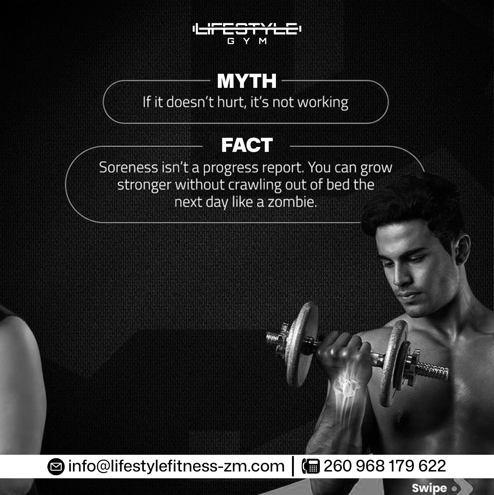 Feeling sore isn't the only sign of progress. Consistency, proper technique, and gradual improvement are what truly build strength and fitness.
Focus on progress, not pain.
π +260 968 179 622
π§ info@lifestylefitness-zm.com
#LifestyleGym #FitnessFacts #GymMyths #TrainSmart #FitnessEducation