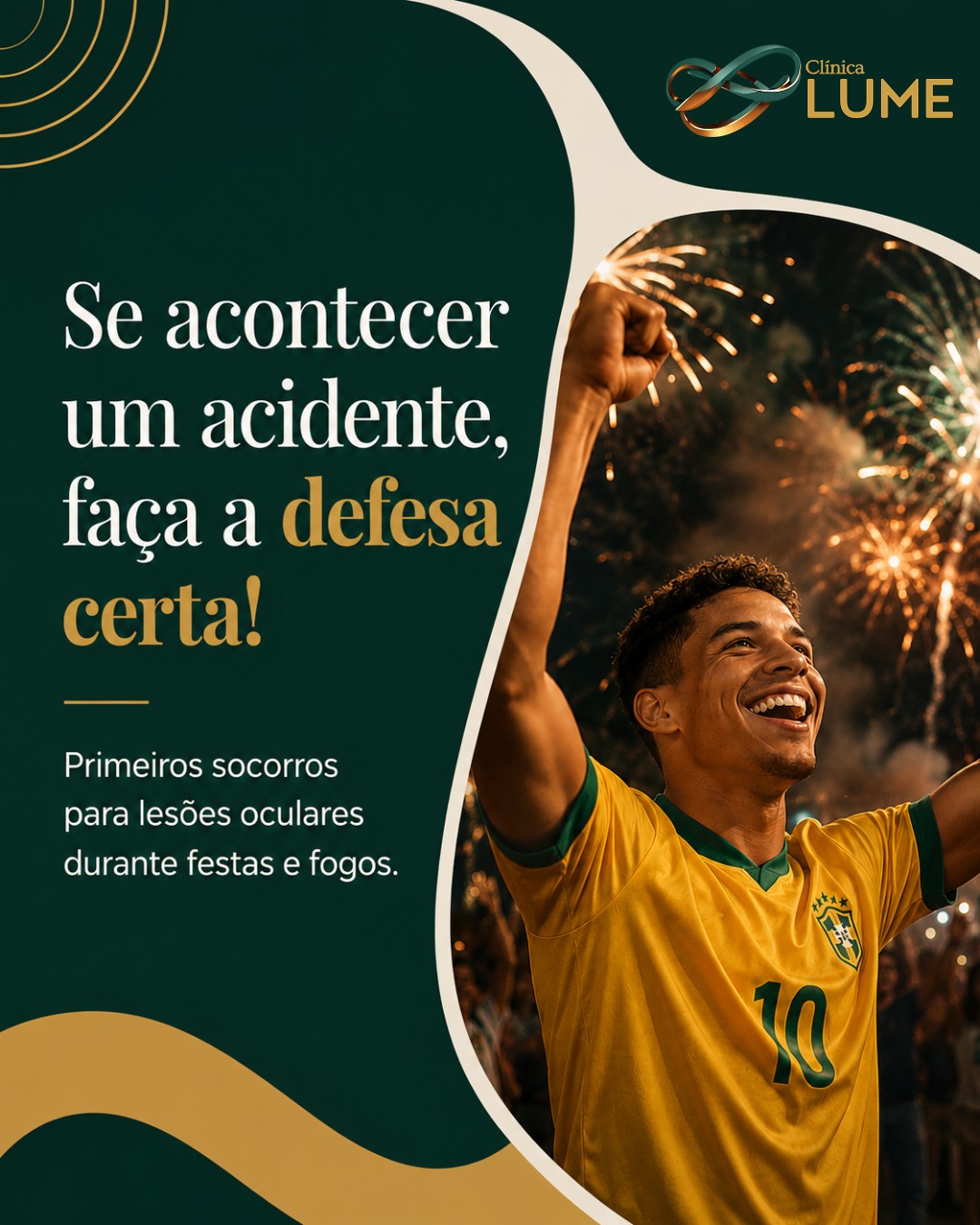 Durante festas e celebrações com fogos de artifício, acidentes oculares podem acontecer em segundos e causar consequências graves para a visão.
Por isso, saber como agir faz toda a diferença:
✔️ Não esfregue os olhos se houver contato com partículas.
✔️ Utilize apenas água limpa ou soro fisiológico para lavagem inicial.
✔️ Nunca use colírios por conta própria.
✔️ Em casos de queimaduras, traumas ou alterações na visão, procure atendimento oftalmológico imediatamente.
A melhor proteção continua sendo a prevenção. Mantenha distância dos fogos e redobre os cuidados com crianças.
Sua visão merece atenção em todos os momentos.
📍 Clínica LUME
R. Dr. Eraldo Aurélio Franzese, 241
1º andar, sala 3
Jardim Paiquerê – Valinhos
#ClínicaLUME #SaúdeOcular #Oftalmologia #CuidadosComOsOlhos