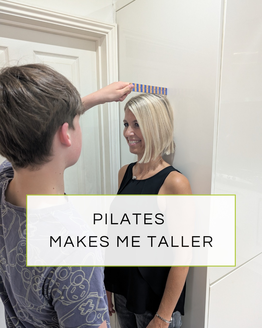 ARE YOU LOSING HEIGHT?
My young teenage son is desperate to be taller than me, and we measure and compare our heights for fun on a regular basis. Yesterday he had made huge gains and for the first time was an inch taller than me!!! So I insisted on a ‘re-match’ but this time I did Pilates for half an hour prior to our measure … and guess what … I gained over half an inch!!! He was still happy that he was STILL taller, and I was happy that Pilates is clearly doing so much good for my spine (and my height). A win win!
#pilatesspine #lengthenspine #upminster #pilatesmatwork #reformerpilatesstudio #bonehealthy #backpainsupport