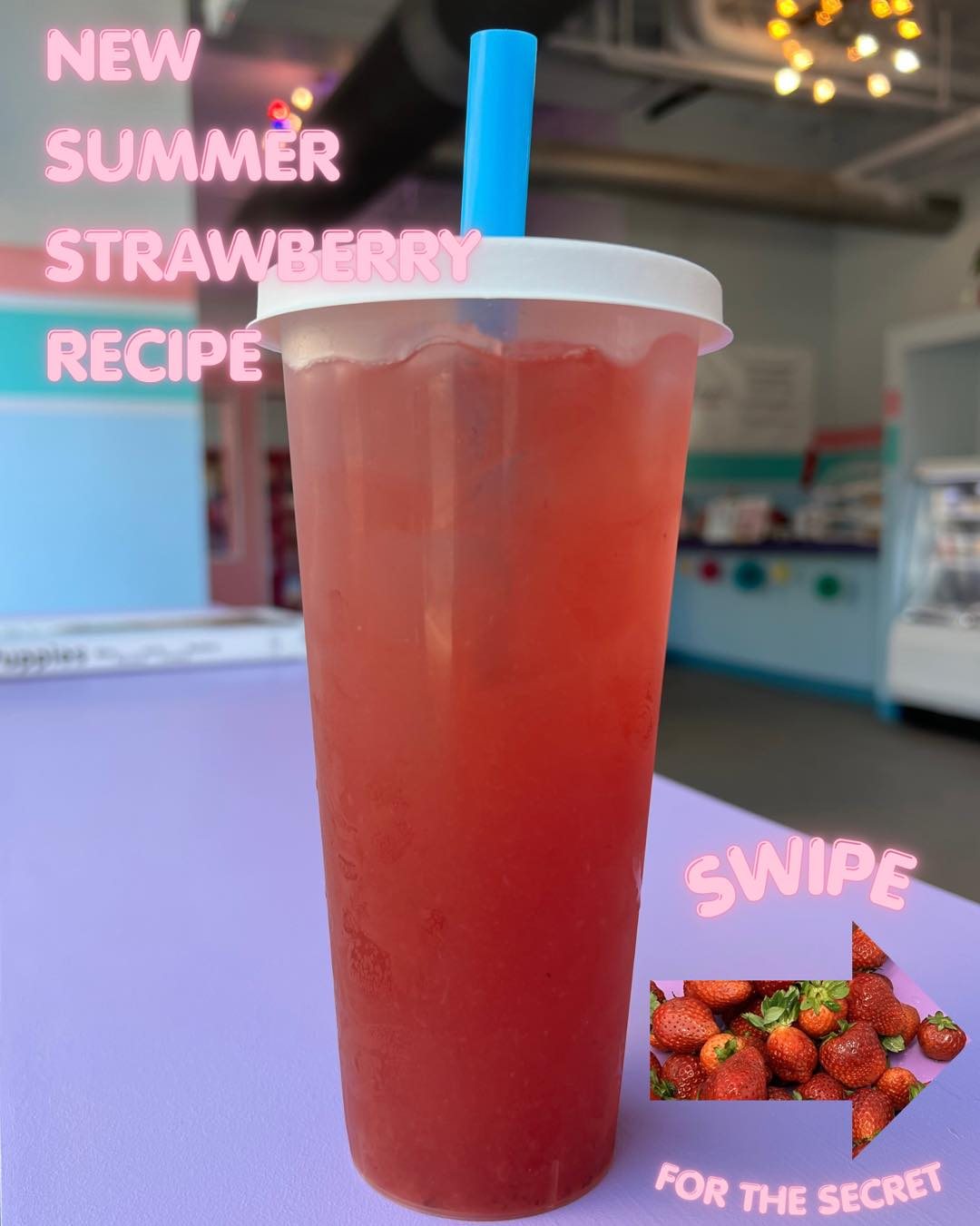 Spilling the secret to our NEW strawberry recipe for the summer☀️🍓 Have you tried it yet? #bobatea #bobastl #strawberry #strawberryseason #thingstodostl #stlcafe #stlouis