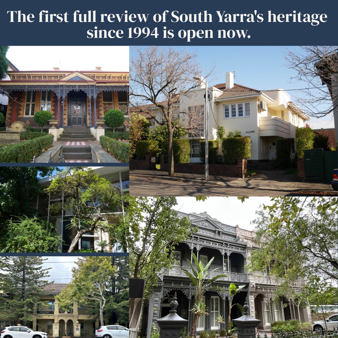 South Yarra's heritage listings are under review for the first time since 1994, and it's not one-directional: some places are proposed for new protection, others for less.
A second amendment is doing the same for Prahran, Windsor and the Darling Road precinct in East Malvern.
Wherever you live in Stonnington, this shapes the character of your street. Check the interactive map, read the citations, and have your say by 20 July.
Search "Connect Stonnington" to have a look and provide feedback.