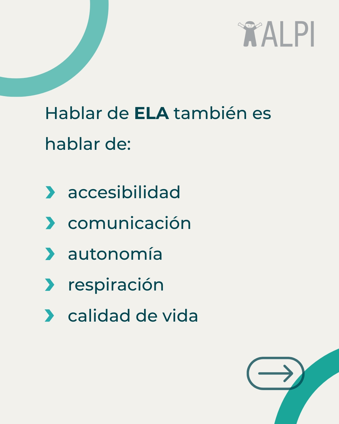 💙 Cada persona con ELA atraviesa un recorrido diferente.
La información, el acompañamiento y el abordaje interdisciplinario son fundamentales para acompañar cada etapa de la enfermedad.
En ALPI trabajamos junto a personas con enfermedades neurológicas, brindando rehabilitación y atención integral según las necesidades de cada paciente.
📍 Soler 3945, CABA
📞 (011) 4839-7700
📲 113-332-9926
📧 turnos@alpi.org.ar
#ELA #EsclerosisLateralAmiotrófica #DíaMundialDeLaELA #Neurología #Rehabilitación #ALPI