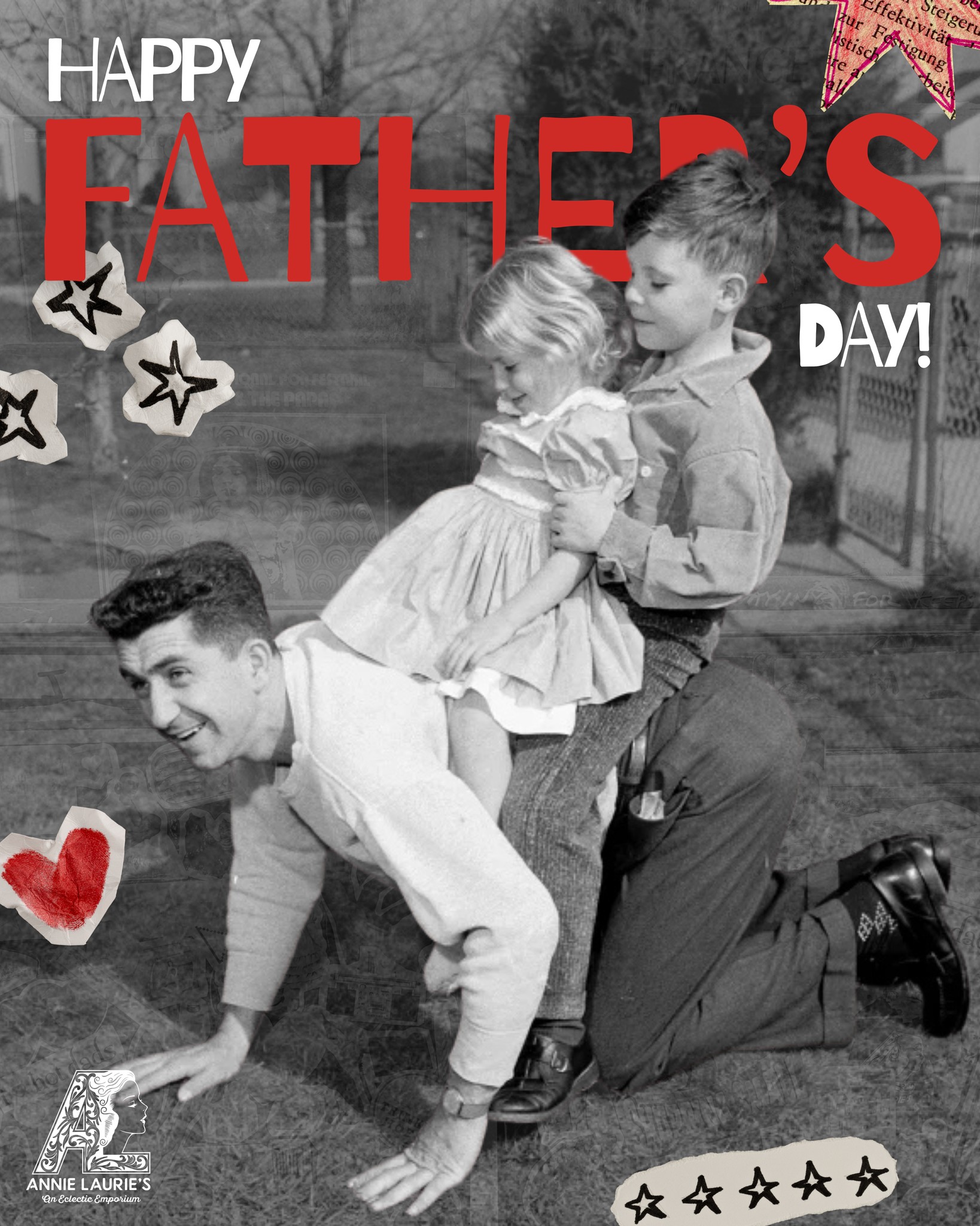 Happy Father's Day to all the wonderful Dads and Father figures out there! ❤️ You are loved and appreciated so much, keep on rockin', Dads! 🎸
Bring Dad on down to Annie Laurie's for a shopping spree between 12 and 5 today, we can't wait to see you! 💕