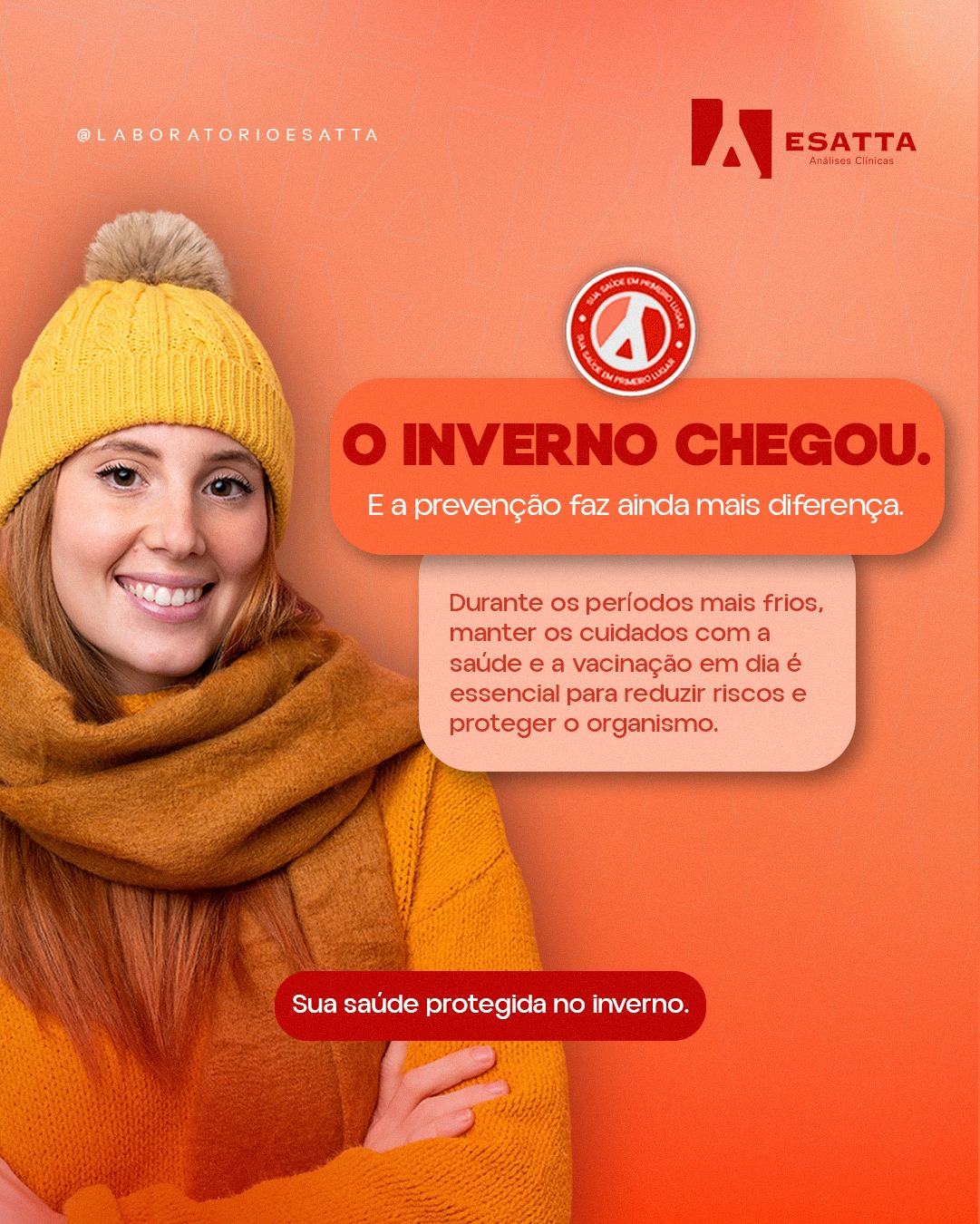 Com a chegada do inverno, aumentam os cuidados necessários com a saúde.
As temperaturas mais baixas favorecem o aumento de doenças respiratórias e exigem atenção com prevenção, vacinação e acompanhamento da saúde.
Cuidar da saúde durante o inverno é uma forma importante de proteção.
👉 Previna-se e mantenha seus cuidados em dia.