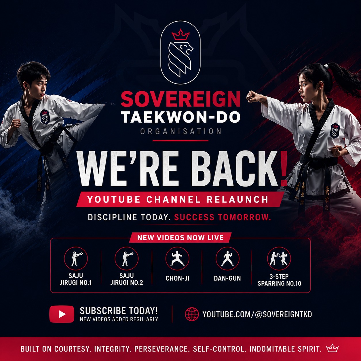 🥋 We're Back! 🥋
We're excited to relaunch the Sovereign Taekwon-Do Organisation YouTube channel with a renewed focus on providing high-quality training resources for our students and the wider Taekwon-Do community.
Our first videos are now live, including:
✅ Saju Jirugi No.1
✅ Saju Jirugi No.2
✅ Chon-Ji
✅ Dan-Gun
✅ 3-Step Sparring No.10
Over the coming weeks, we'll continue adding patterns, set exercises, sparring drills, and technical demonstrations as we build a comprehensive catalogue of resources for students of all grades.
A sincere thank you to the students who volunteered their time and effort to help bring this project to life. Your support is greatly appreciated.
🎥 Subscribe and follow our journey:
https://www.youtube.com/@sovereigntkd
🥋 Discipline Today. Success Tomorrow.
#SovereignTaekwonDo #TaekwonDo #ITF #MartialArts #TKD #TaekwonDoTraining #Patterns #Sparring