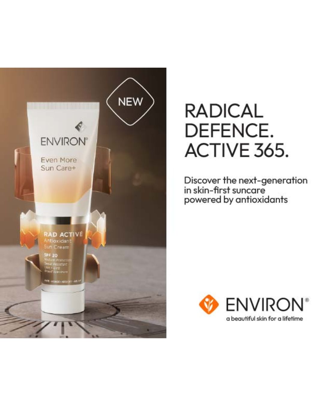 Daily SPF is one of the most important steps you can take to protect your skin from premature ageing.
RAD Active Antioxidant Sun Cream SPF 20 combines broad-spectrum UVA and UVB protection with a powerful blend of antioxidants, including Vitamins C and E, and beta-carotene. These ingredients help neutralise free radicals generated by UV exposure and environmental stress, supporting long-term skin health while helping to reduce the visible effects of photoageing.
Lightweight, breathable and suitable for daily use, it's an excellent choice for those looking to protect their skin whilst maintaining a healthy, comfortable complexion.
Protecting your skin today helps preserve its health for the future.
Available in clinic and online.
#spf #SunProtection #SkinHealth #HealthySkin #EnvironSkincare #RADSPF #SkinAgeing #SkincareAdvice #skincare #thebeautyplacehove