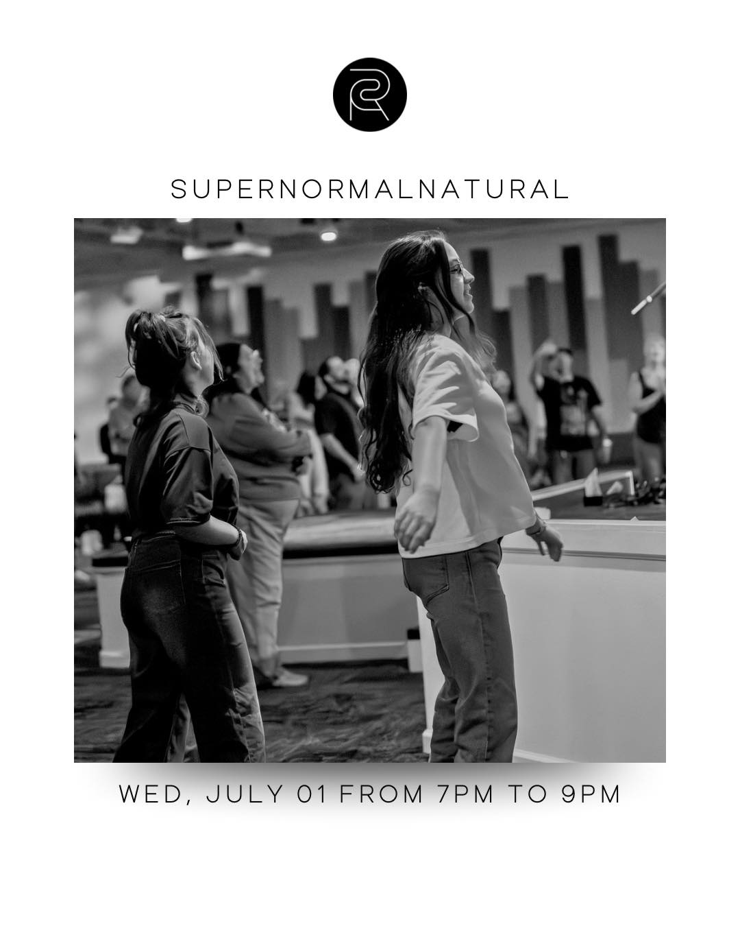 Join us for our monthly SuperNormalNatural service this Wednesday from 7pm to 9pm!