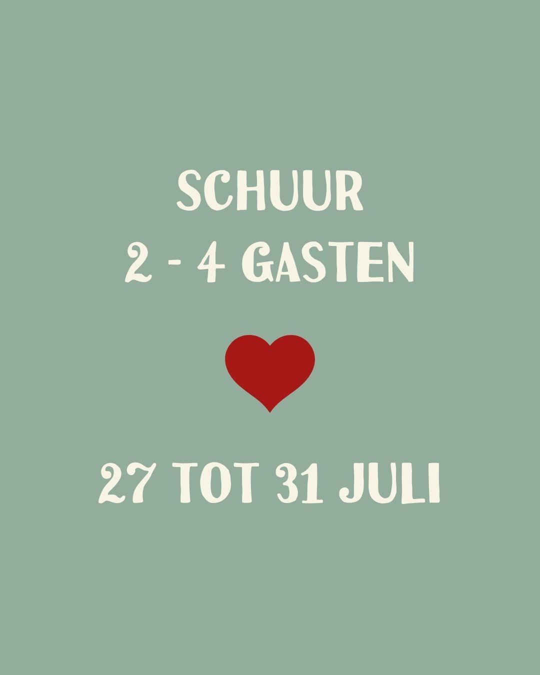 Zomervakantie in het mooie heuvelachtige Zuid-Limburg? Er zijn nog maar 3 plekjes vrij!
Droom jij van een paar dagen rust, ruimte en het échte buitenleven? Dan is dit je kans. Dit zijn de laatst beschikbare vakantiehuizen bij Buitenverblijf Huiskenshof deze zomervakantie:
🏡 Koestal (4 tot 6 gasten)
📅 13 t/m 17 juli
🏡 Schuur (2 tot 4 gasten)
📅 27 t/m 31 juli
🏡 Koetshuis (4 tot 6 gasten)
📅 7 t/m 10 augustus
Word wakker tussen de fruitbomen, geniet van lange zomeravonden op je eigen terras, steek de BBQ aan en ontdek de mooiste wandel- en fietsroutes van het Zuid-Limburgse @landvankalk
Wacht niet te lang, want dit zijn de laatste beschikbare periodes van de zomervakantie.
Reserveer eenvoudig via een berichtje of boek direct via onze website >> www.huiskenshof.nl
#Huiskenshof #Zomervakantie #ZuidLimburg #Heuvelland #VakantieNederland #WeekendjeWeg #Vakantiehuis #Genieten #BBQ #Wandelen #Fietsen #LastMinute #visitzuidlimburg #landvankalk