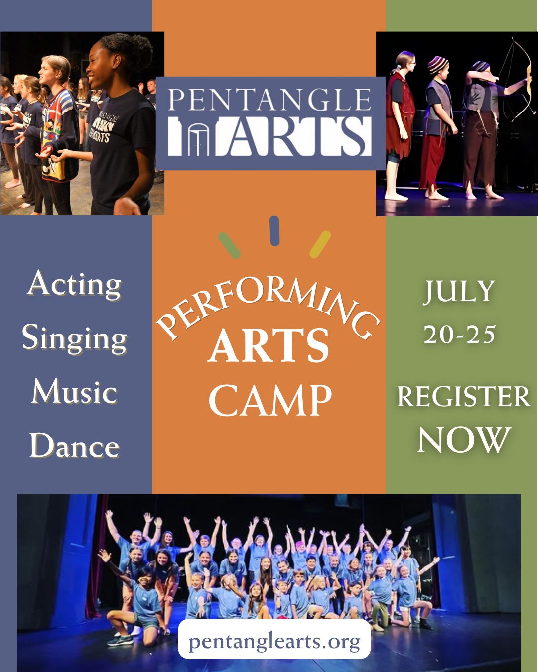 Are your kids itching for something fun to do this summer? If so, there's still time to register for our Performing Arts Summer Camp! It runs July 20th - July 25th and offers a lively summer journey through theater, dance, and music. Each day the students workshop their performance AND enjoy a daily swimming break at the Woodstock Recreation Center just down the street from our theatre. Visit our website to reserve your spot today!