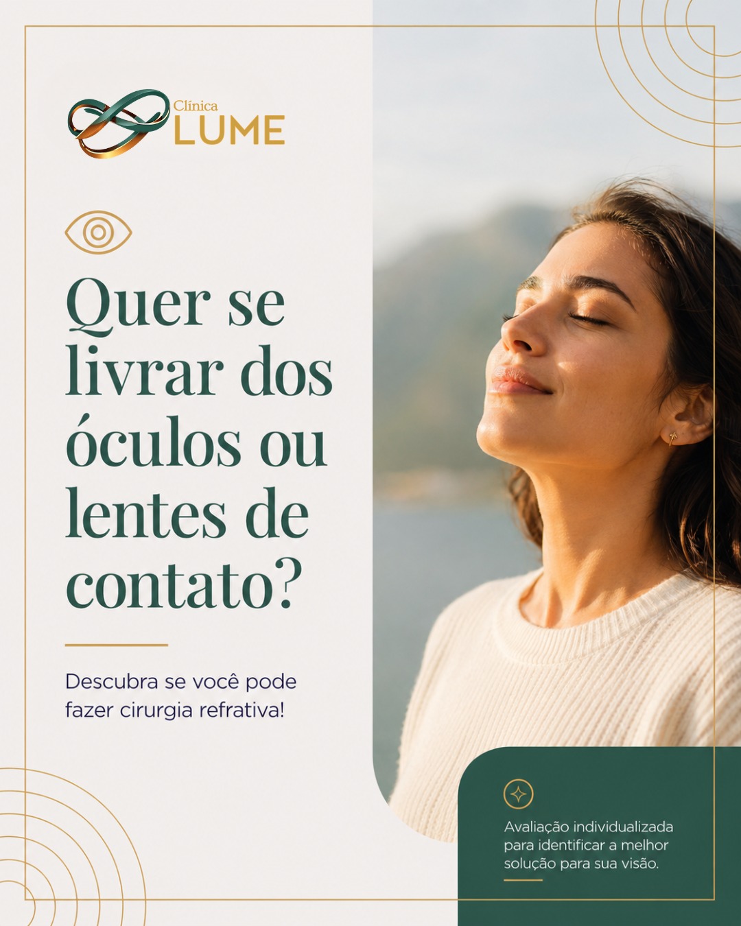 A cirurgia refrativa é muito mais do que simplesmente “tirar o grau”. 👁✨
Antes de indicar o procedimento, realizamos uma avaliação completa da saúde ocular para garantir que seus olhos estejam preparados para a cirurgia com total segurança.
Analisamos fatores essenciais como:
✔️ Saúde geral dos olhos
✔️ Estabilidade do grau
✔️ Espessura e formato da córnea
✔️ Presença de possíveis irregularidades corneanas
Exames como a topografia da córnea nos ajudam a entender se a superfície ocular possui características adequadas para um resultado seguro, preciso e previsível.
Cada paciente é único, e uma avaliação criteriosa é o primeiro passo para conquistar mais liberdade visual com confiança.
📍 Agende sua consulta e descubra se você é candidato à cirurgia refrativa.